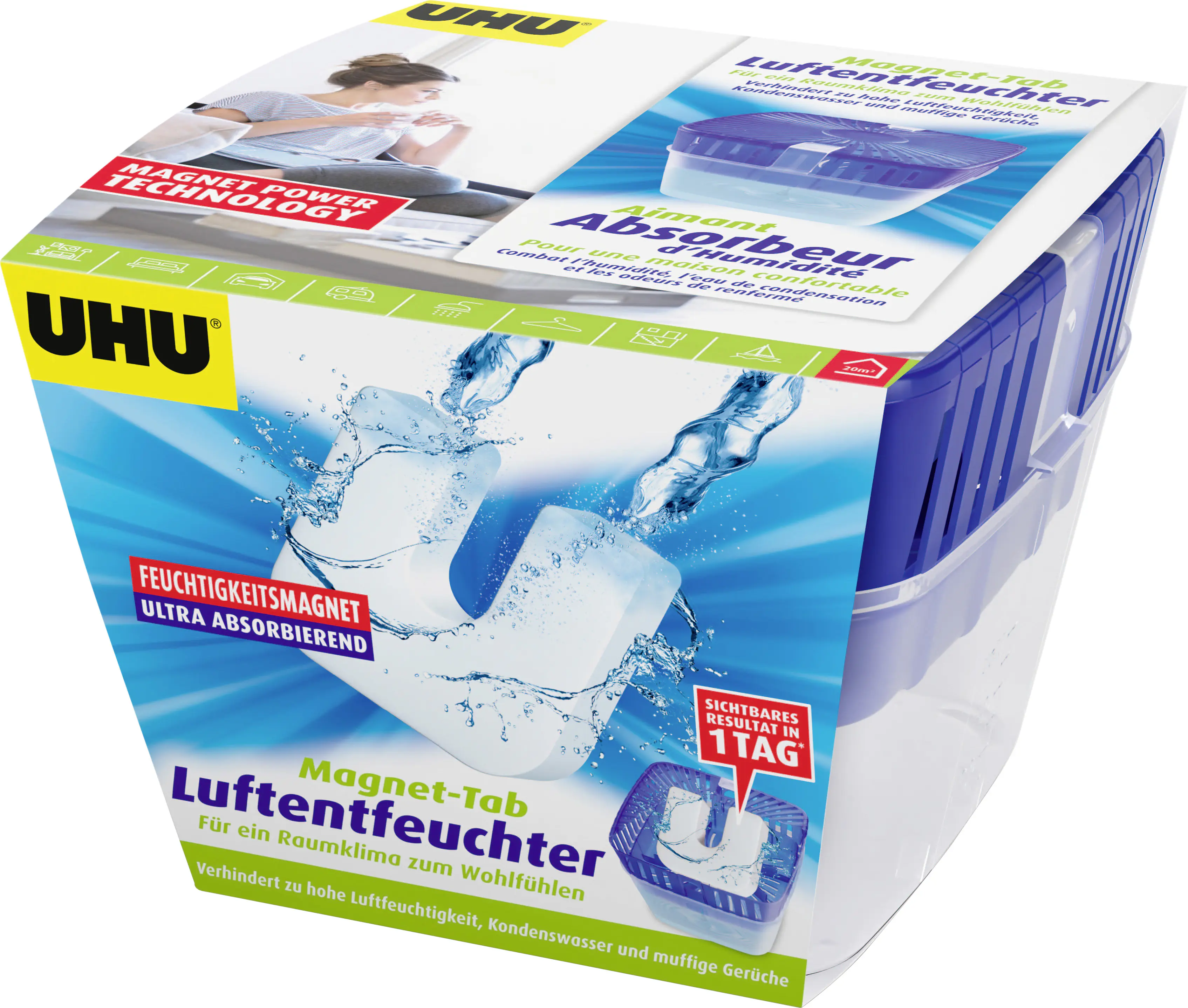 UHU Luftentfeuchter Feuchtigkeitsmagnet Original, 450 g