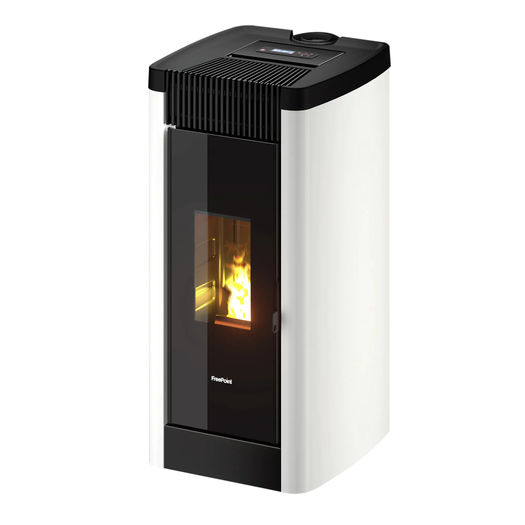 FreePoint Pelletofen STEEL 9 Stahlverkleidung weiß 25 - 85 kW