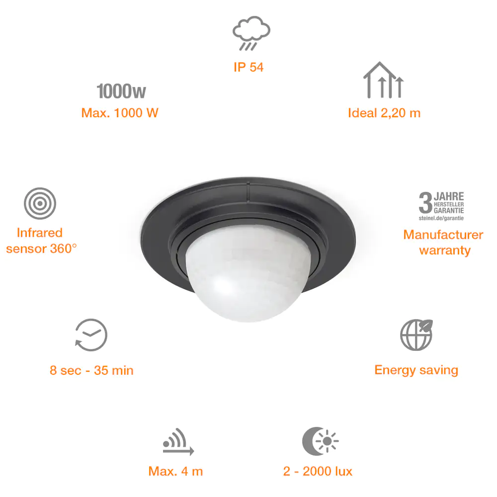 Steinel Einbau-Bewegungsmelder IS 360-1 DE schwarz Steinel Einbau-Bewegungsmelder IS 360-1 DE schwarz