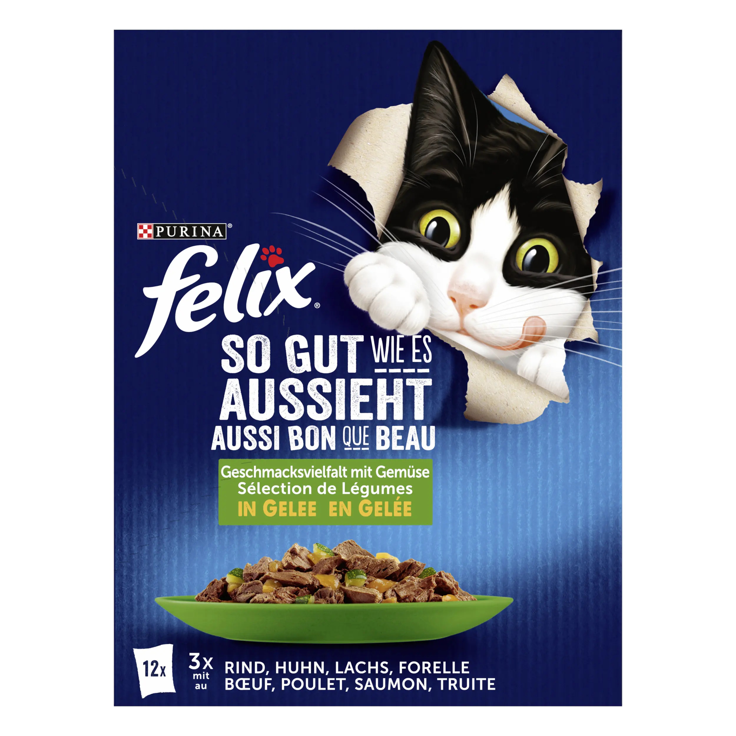 Felix Gemischte Vielfalt mit Gemüse Katzenfutter 12 x 85g Felix Gemischte Vielfalt mit Gemüse Katzenfutter 12 x 85g
