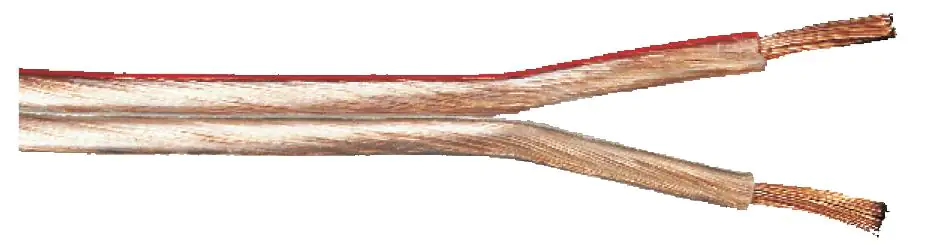 Lautsprecherleitung LS-FL 2 x 2,5 - 1 Meter, transparent/rot