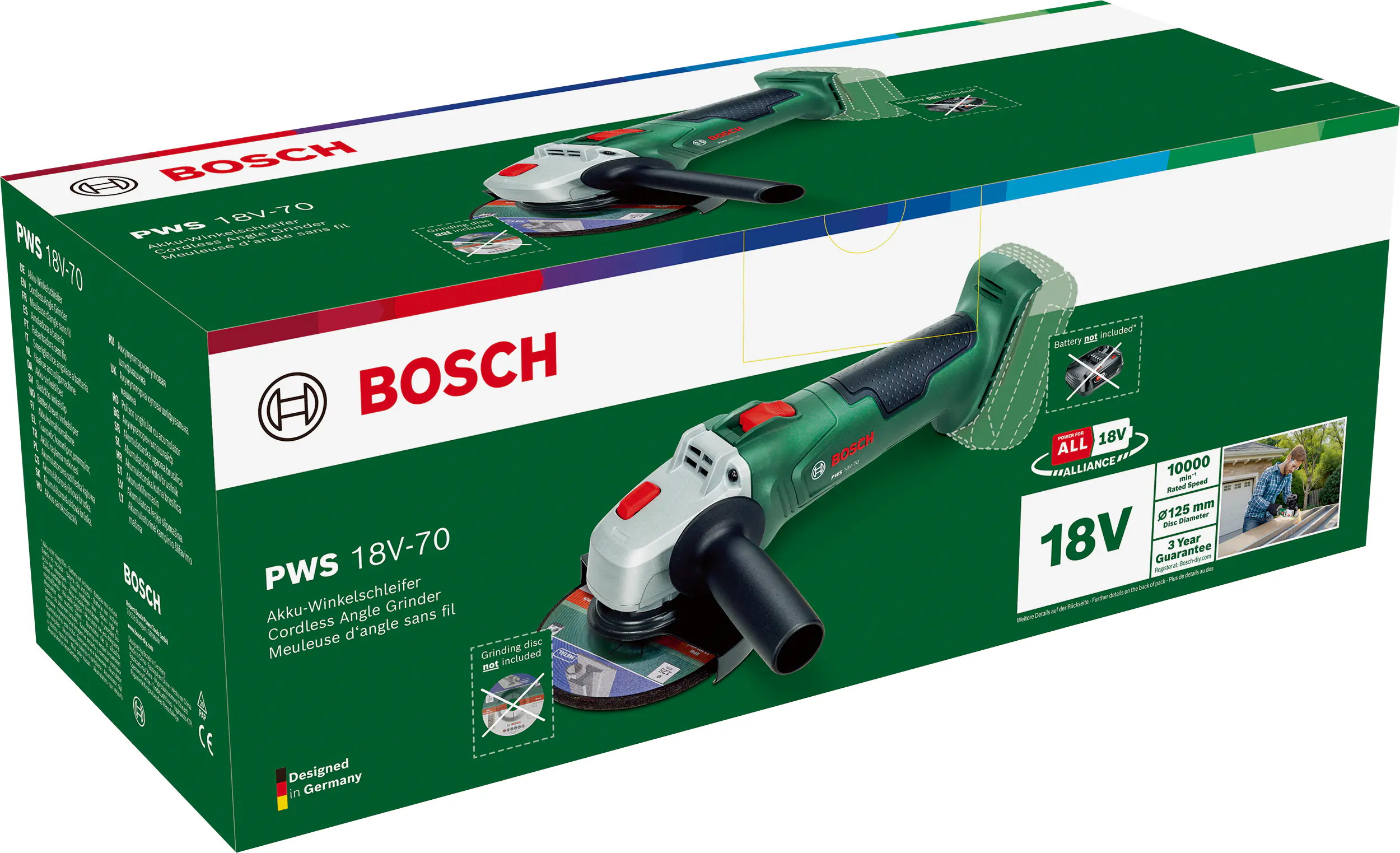 Bosch Akku-Winkelschleifer PWS 18V-70 Solo