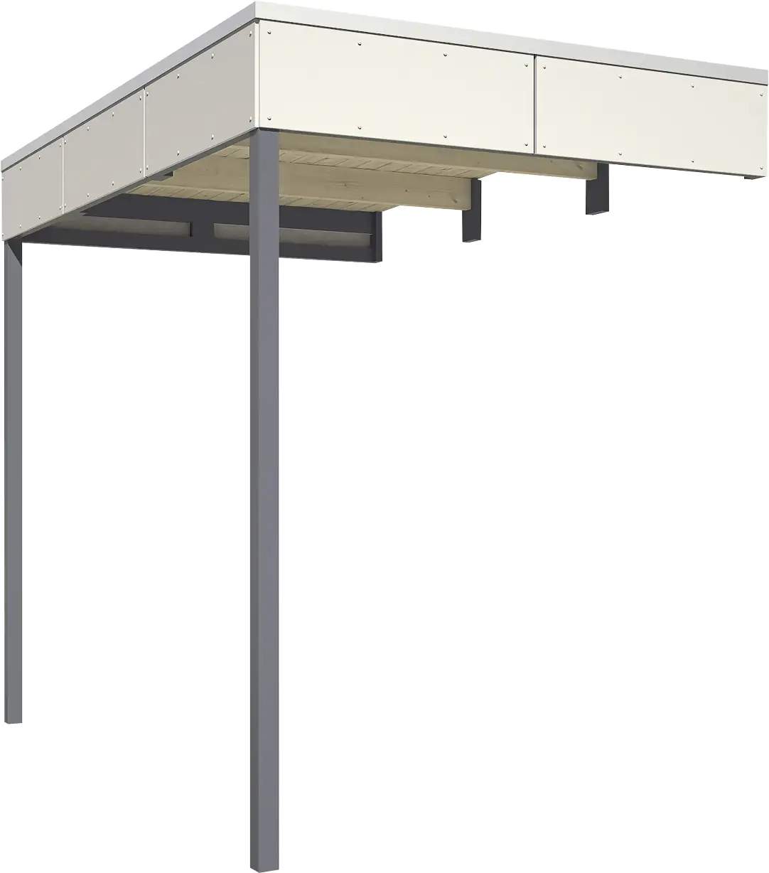 SKAN HOLZ Seitliche Überdachung für CrossCube 168 x 253 cm Gr. 3+4 Telegrau