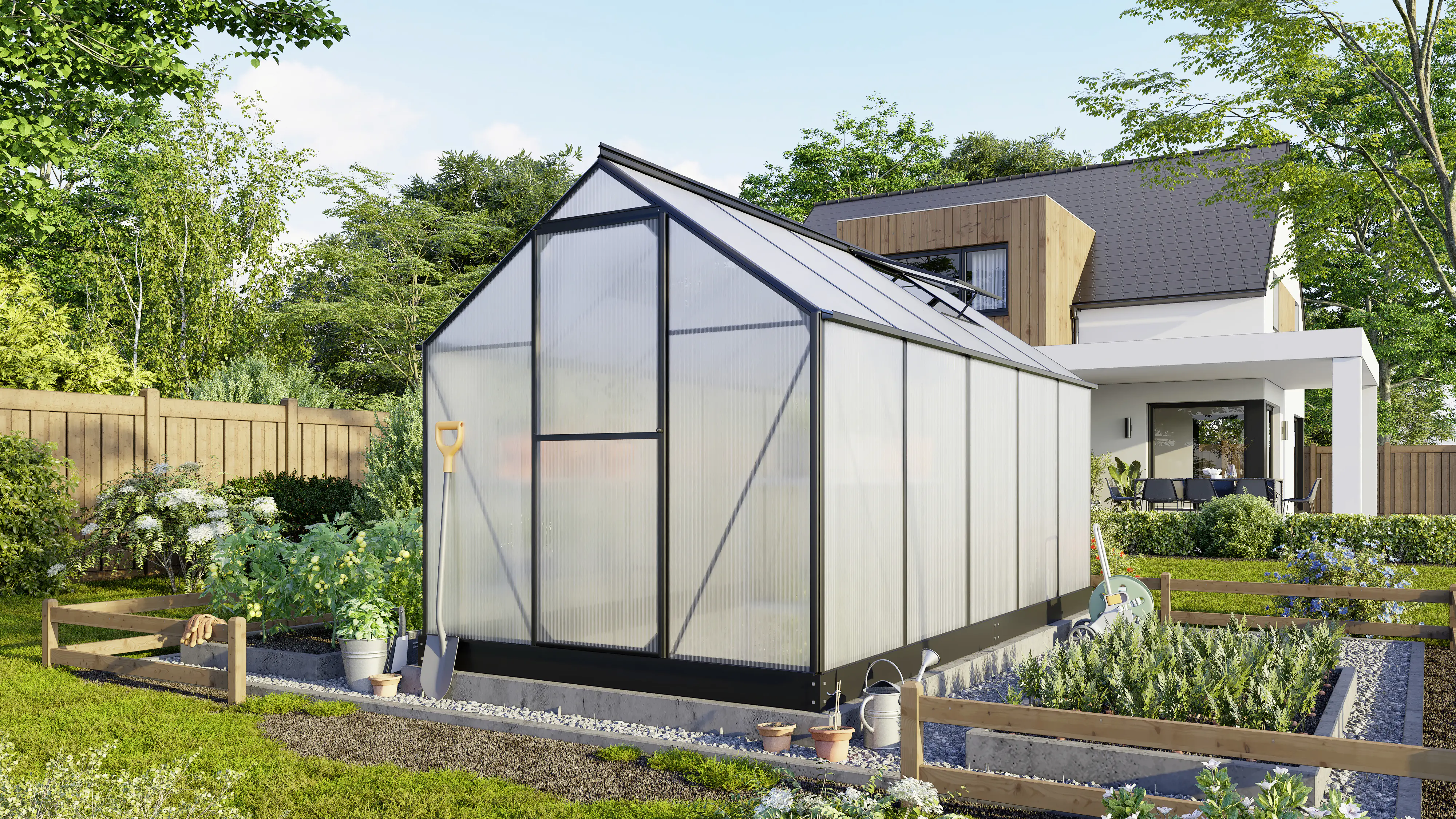 Vitavia Gewächshaus Eos 7500 HKP 4 mm schwarz 377 x 197 cm