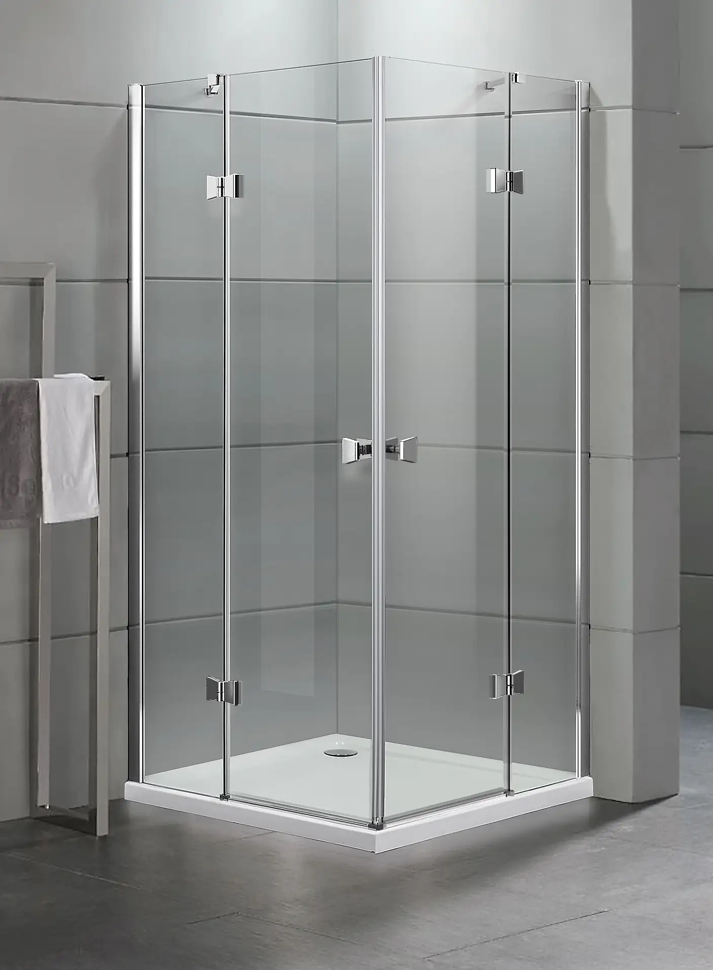 Primaster Dusch-Eckeinstieg-Tür Easy-6 Open 90 x 90 cm Klarglas chrom