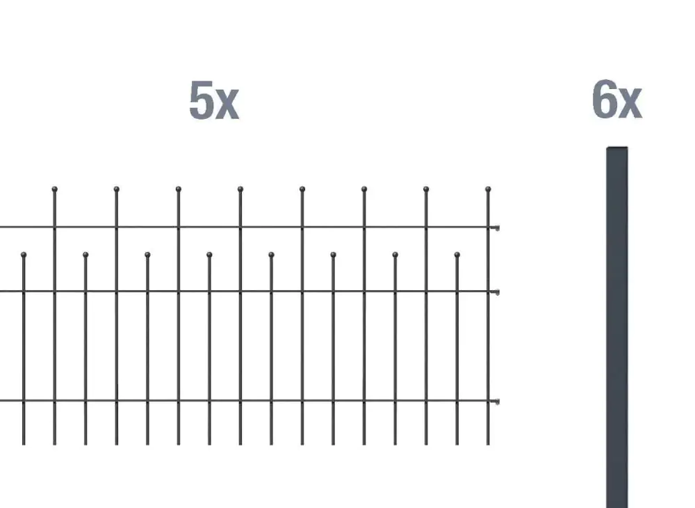 Alberts Komplettset Zaun Madrid 10 m 98,5 cm anthrazit zE