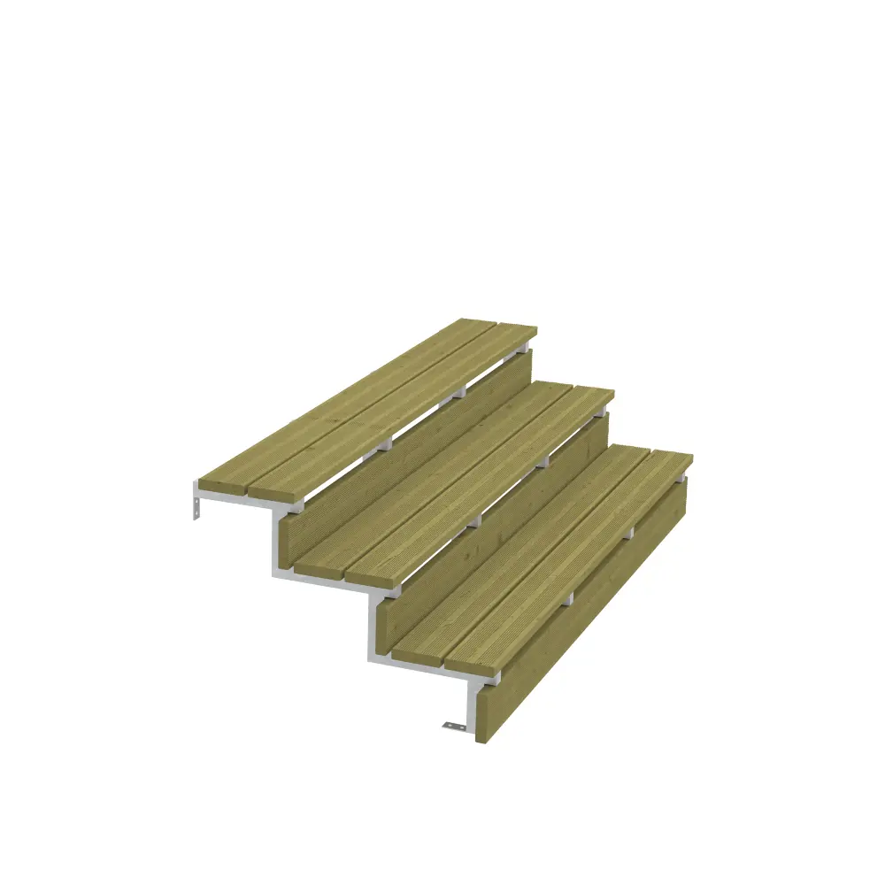 Plus Außentreppe Kiefer/Feuerverzinkt 3 Stufen 180 cm breit
