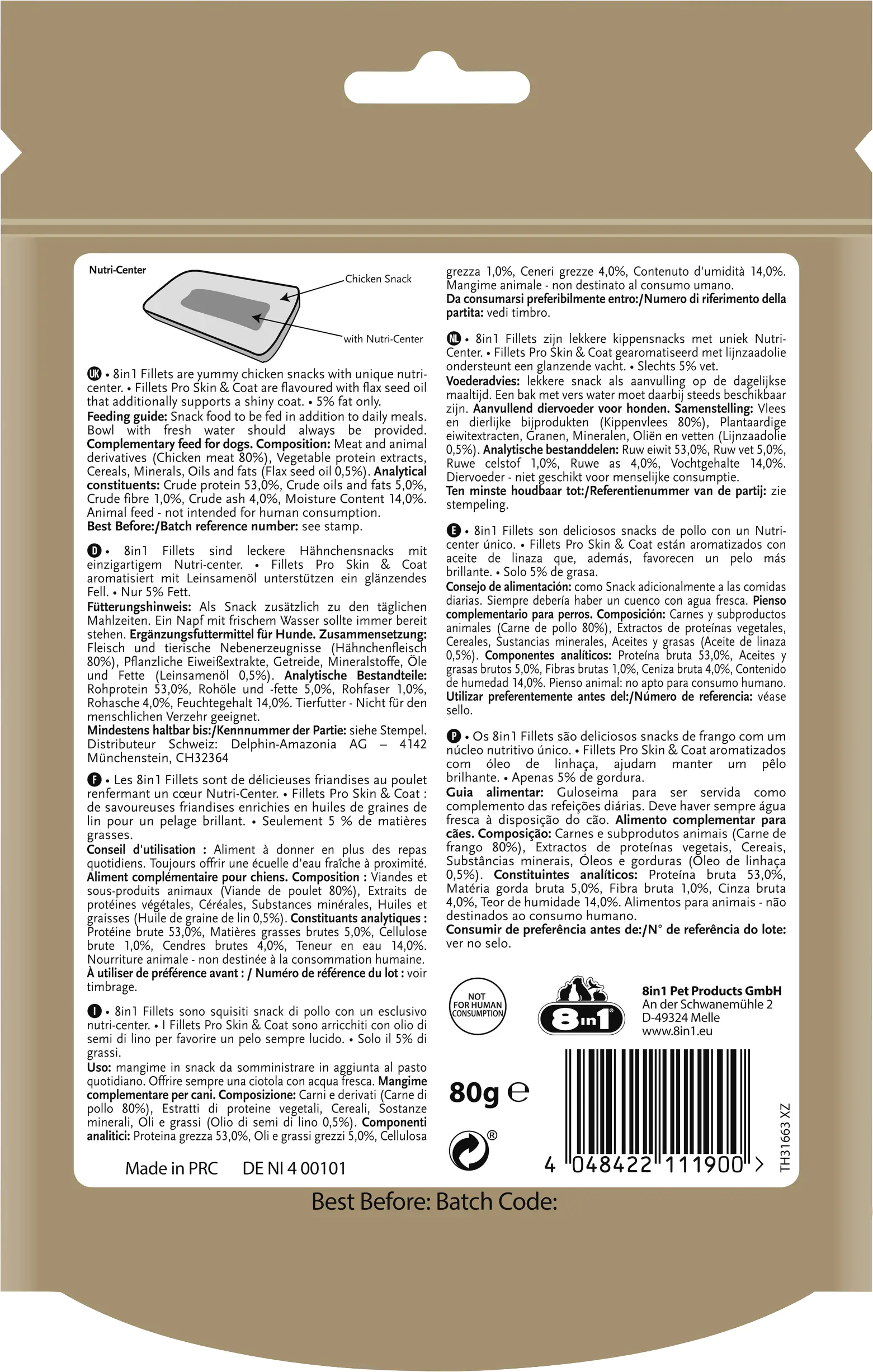 8in1 Hundesnack Fillets Pro Skin & Coat S