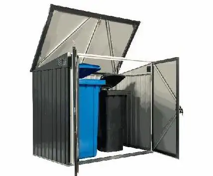 Tepro Metall-Mülltonnenbox für 2 x 240 l Mülltonnen mit Doppeltür inkl. Schlüssel