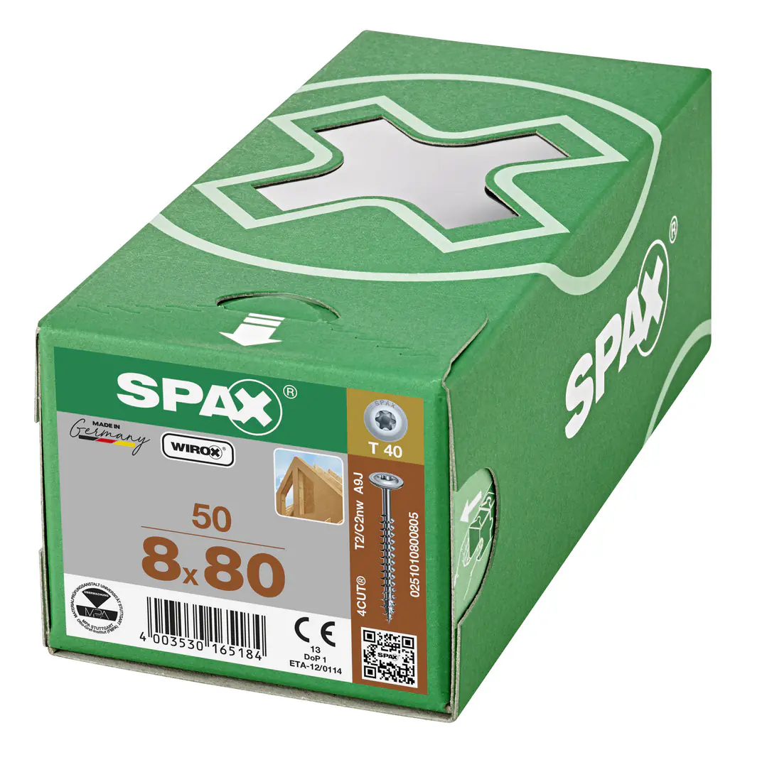 Spax Holzbauschrauben 8.0 x 80 mm TX 40 - 50 Stk.