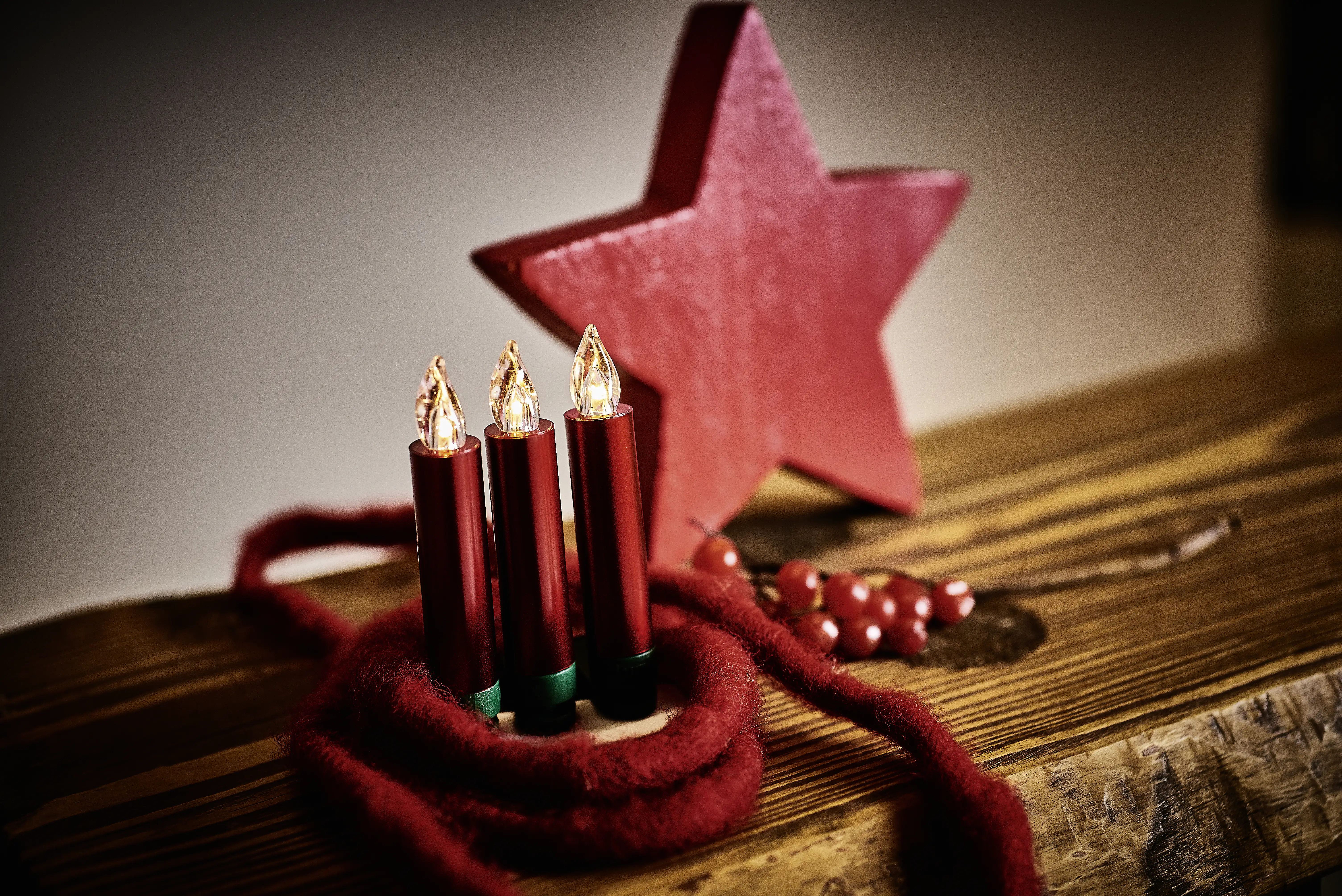 Krinner Lumix Superlight Mini Erweiterungsset, 6 LED Kerzen, rot