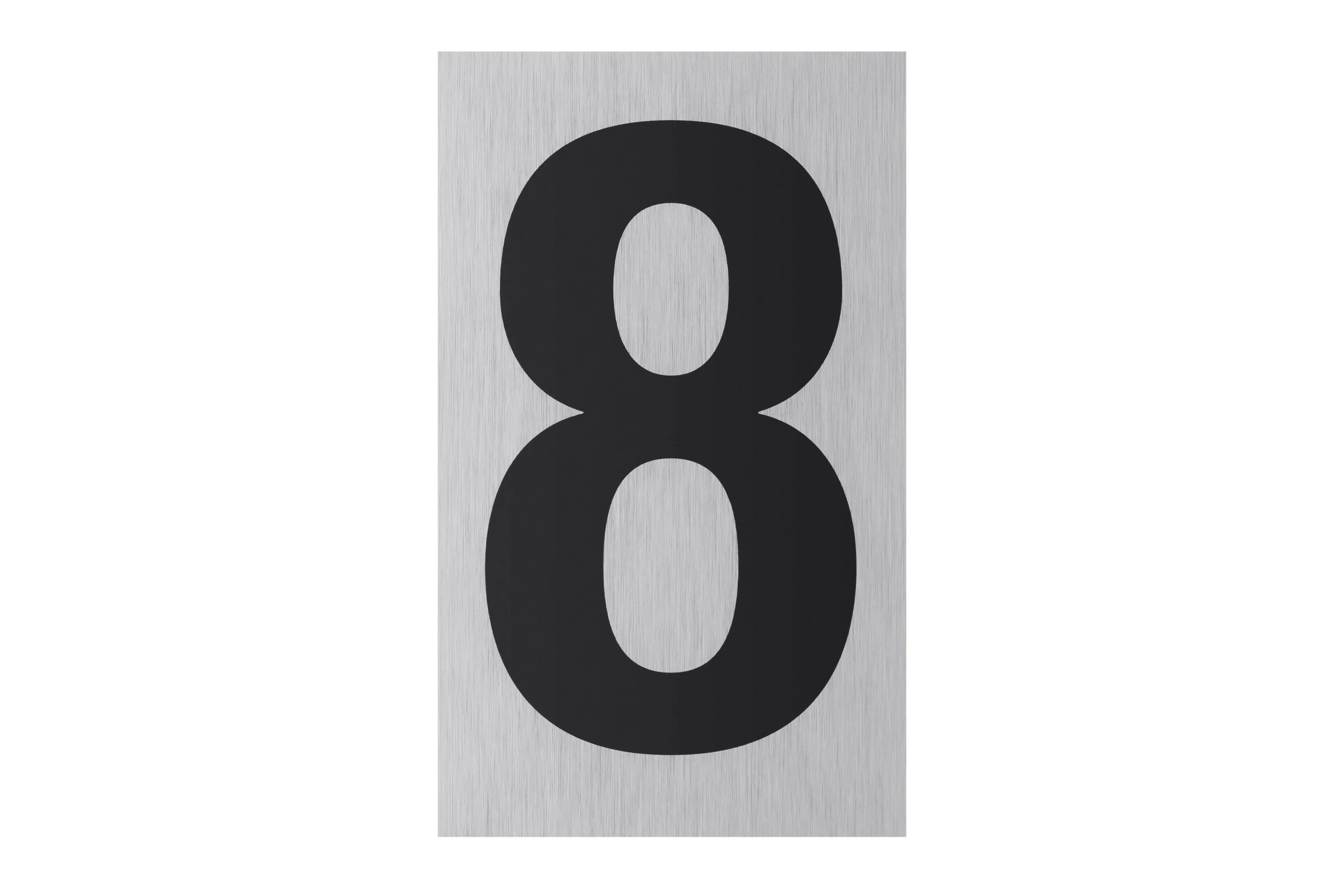 Conmetall Aufkleber Zahl 8 Aluminium 10 x 6 cm edelstahl-optik
