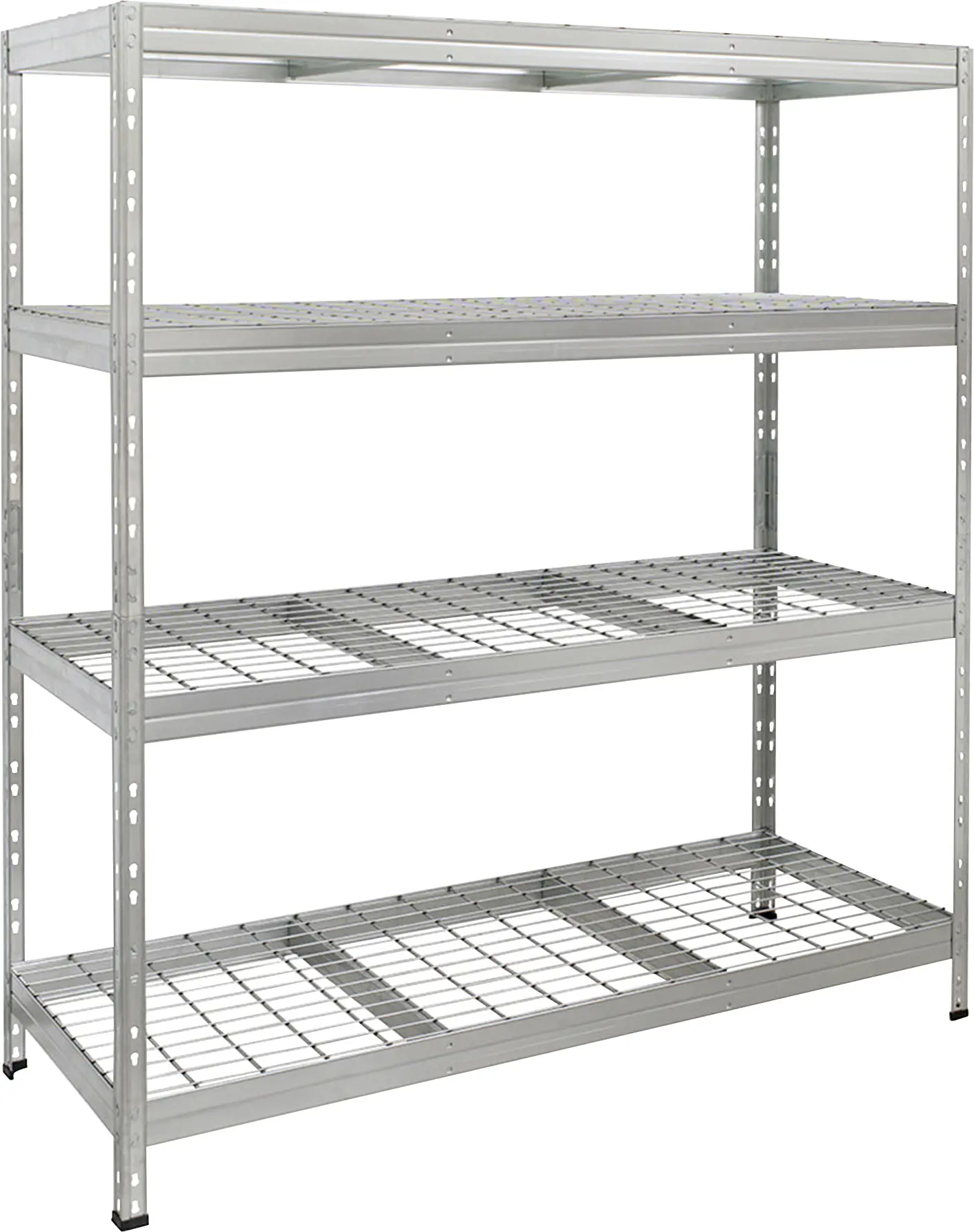 Ar Shelving Schwerlastregal Rivet Wire verzinkt 180 x 150 cm 4 Stahlgitterböden 1000 kg