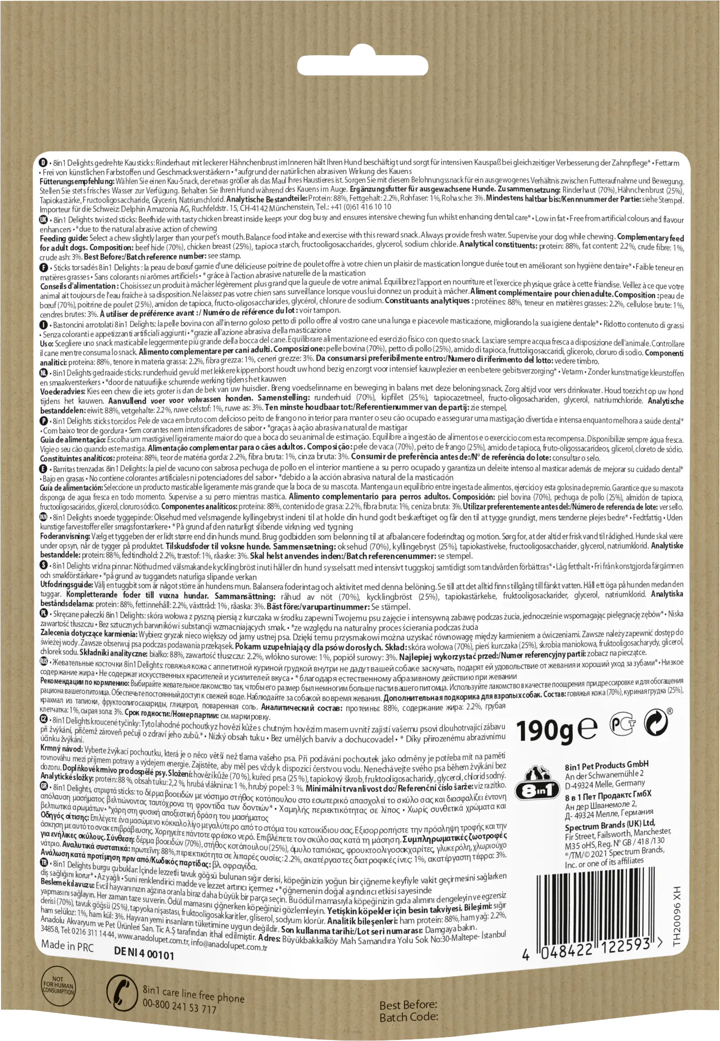 8in1 Delights Hundesnack Twisted Sticks