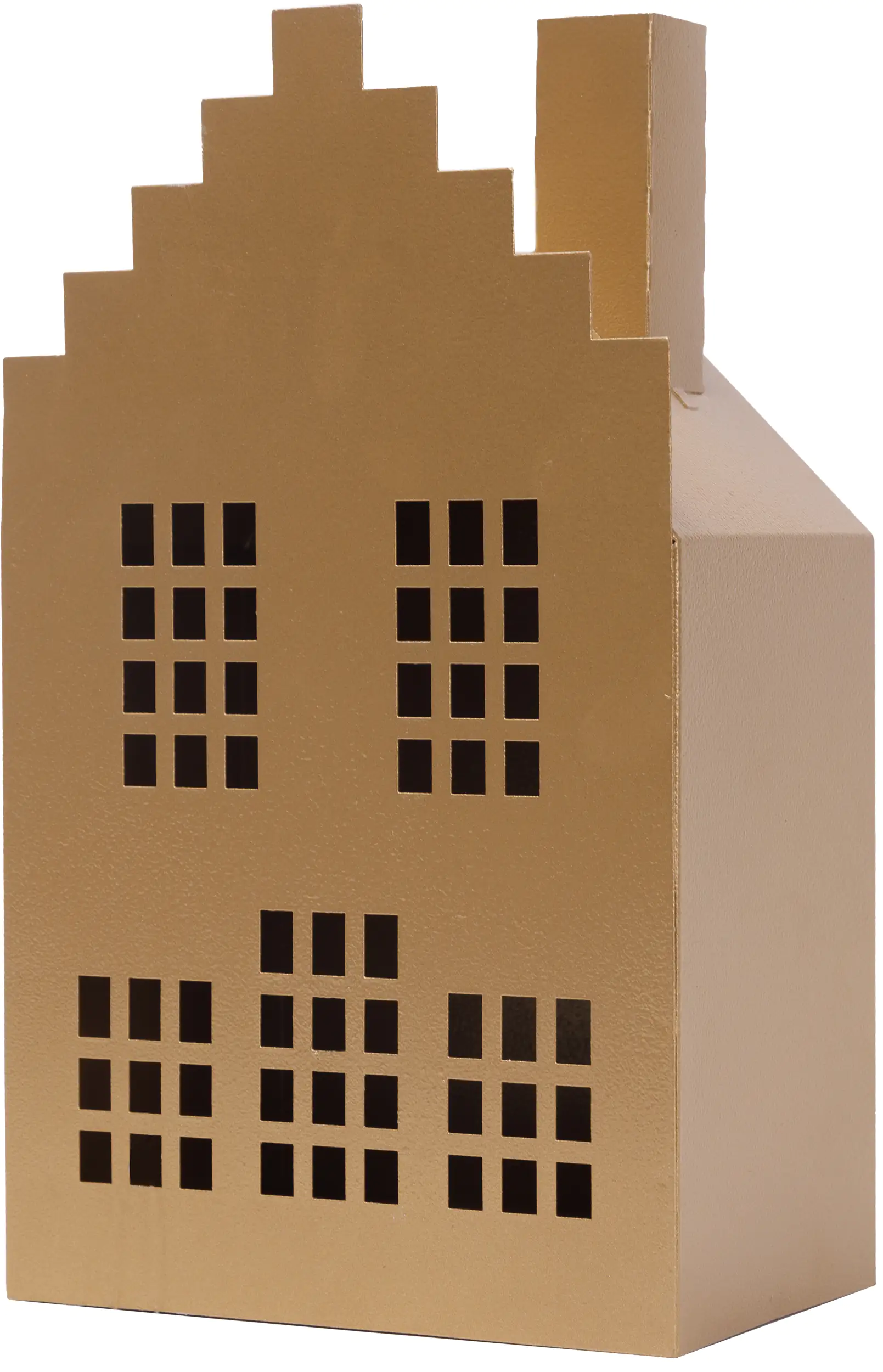 TrendLine Windlicht Metall Haus 26 x 15 cm gold