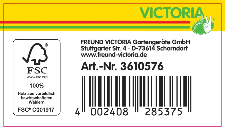 Freund Victoria Holz T-Stiel mit Schienenzwinge 85 cm