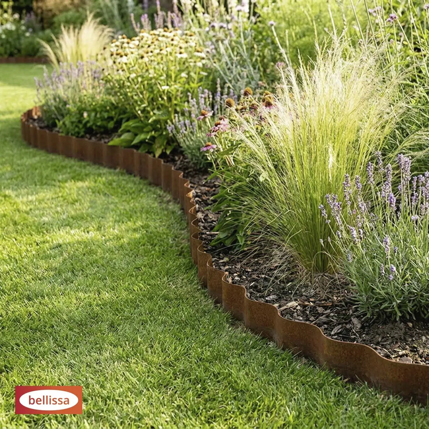 Bellissa Rasenkante Welle Corten 500 x 14 cm - 4 Stück