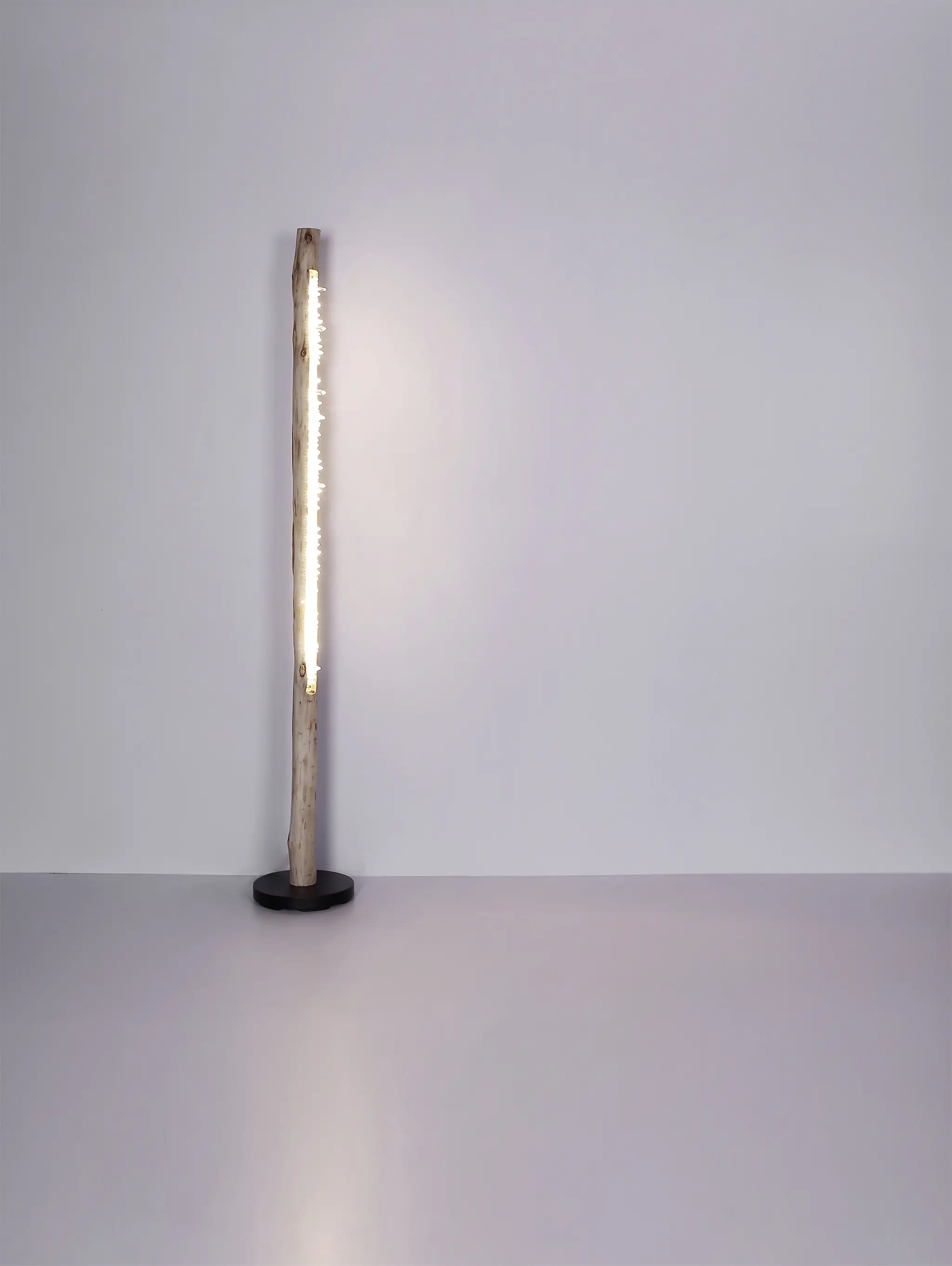 Globo LED Stehleuchte Felicitas natur-schwarz 151 x 23 cm warmweiß