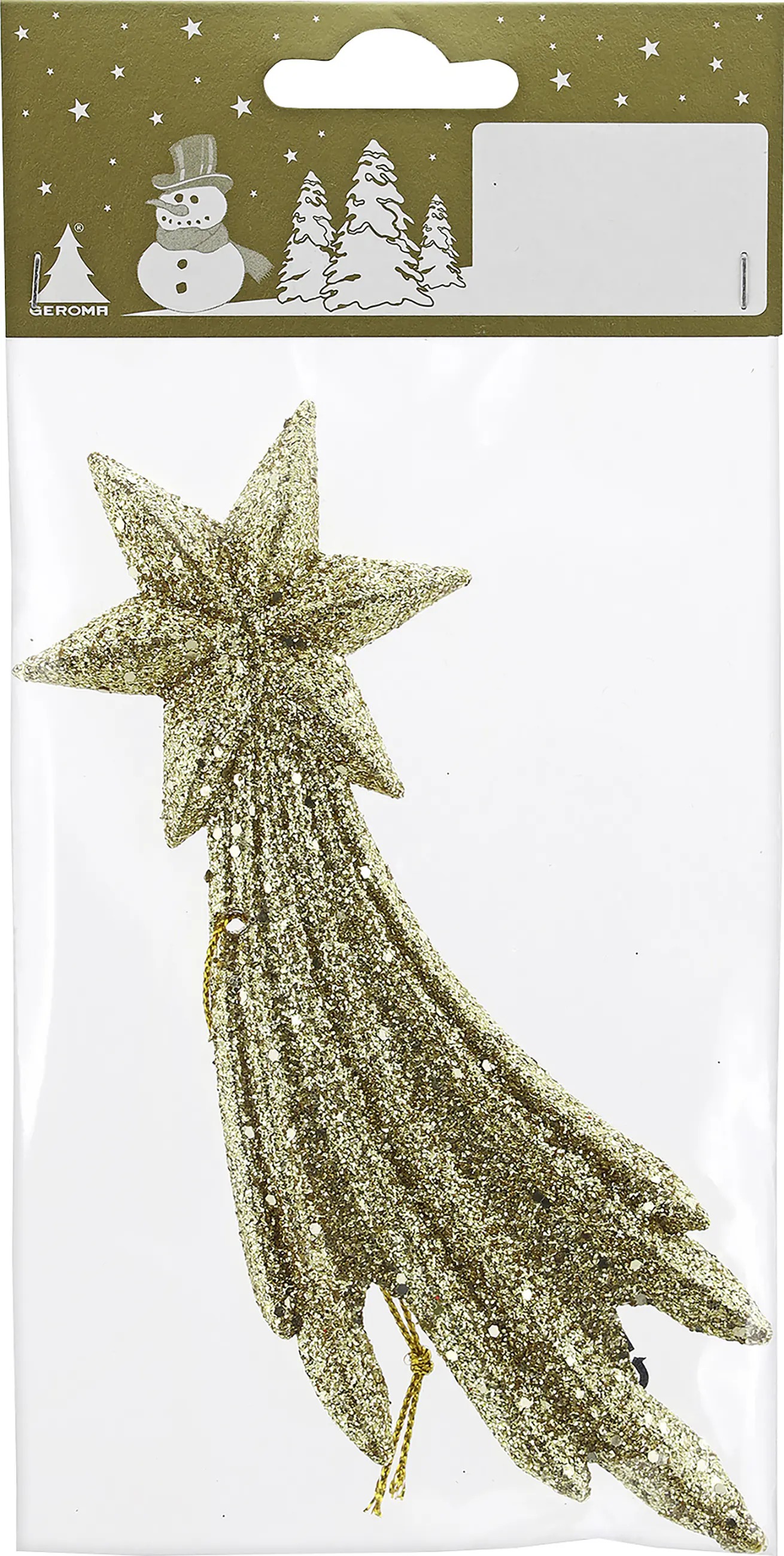Dekohänger Sternschnuppe Kunststoff 16 x 6 cm gold 