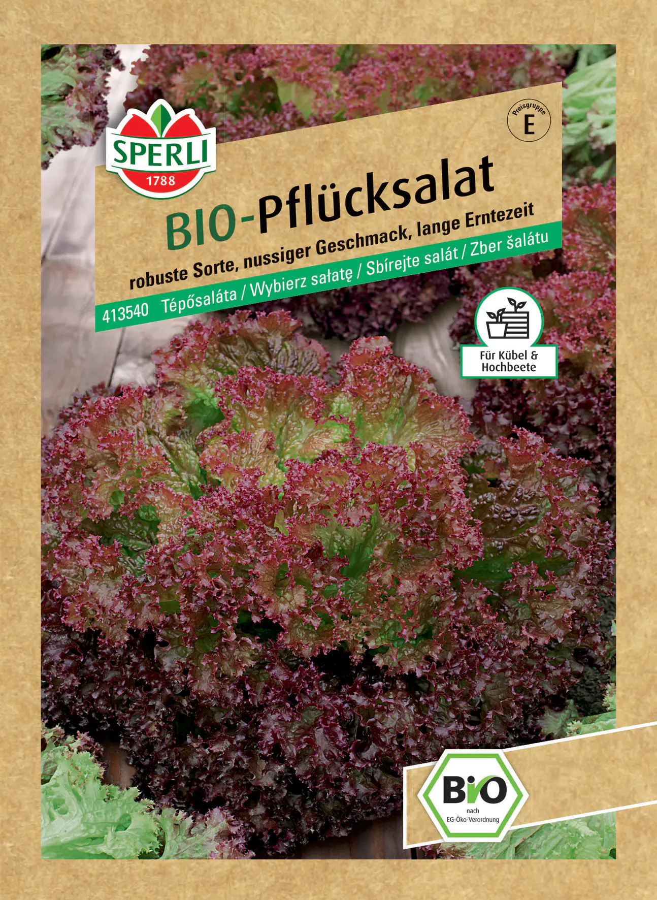 Sperli BIO Pflücksalat rot