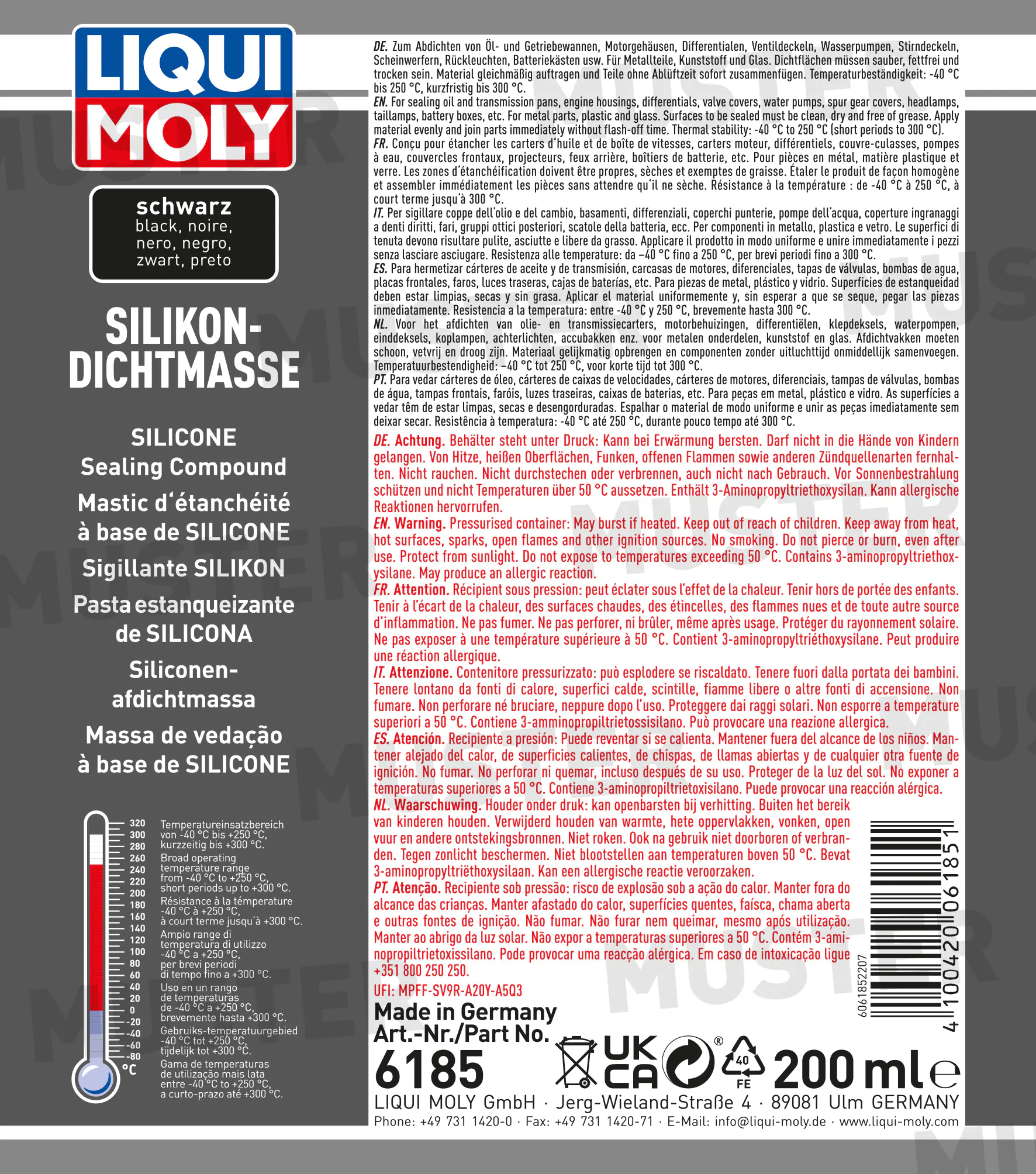 Liqui Moly Silikon-Dichtmasse schwarz 200 ml