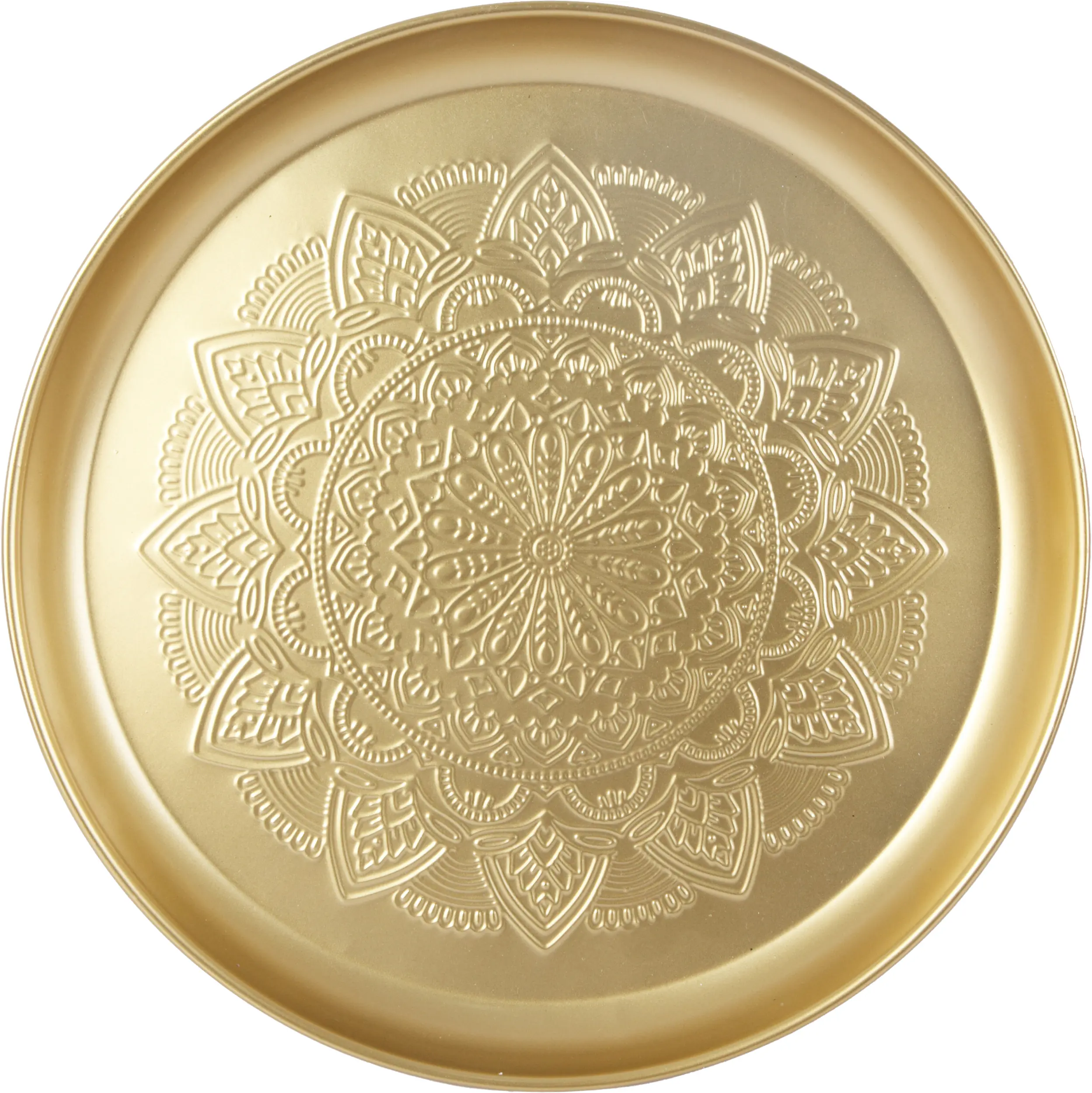 Dekotablett Metall Ø 35 x 3 cm gold