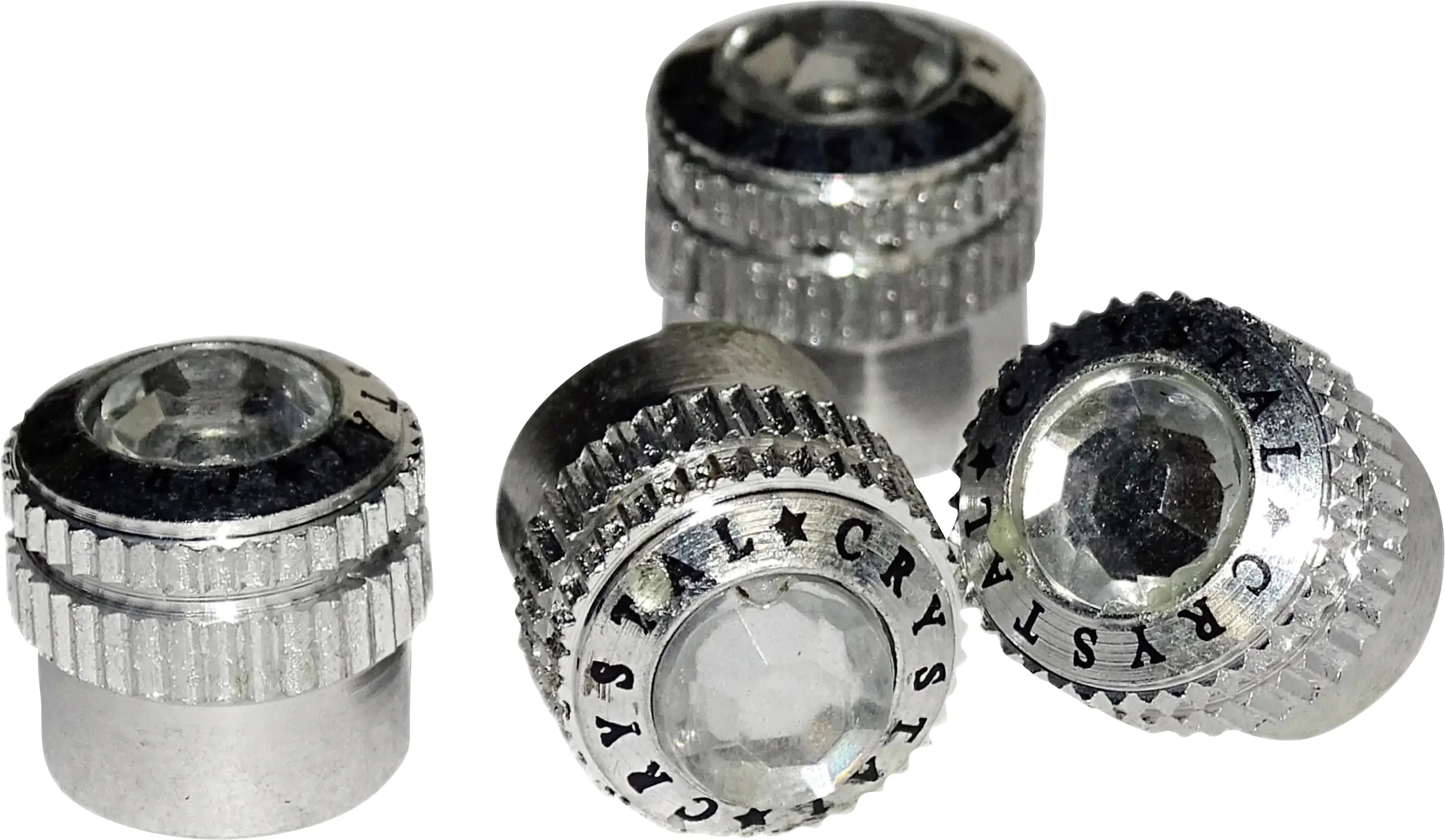 Hermann Schütz Ventilkappen Crystal silber 4er-Set