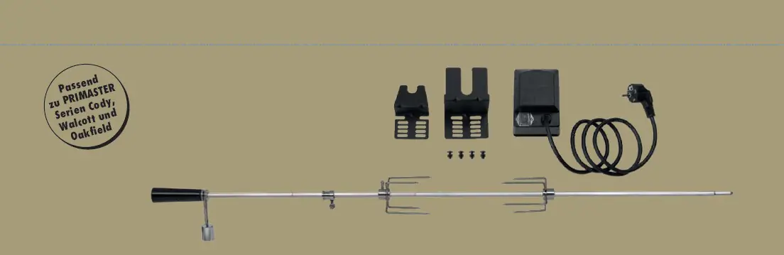 Primaster Grillspieß-Set mit Motor für alle Gasgrills