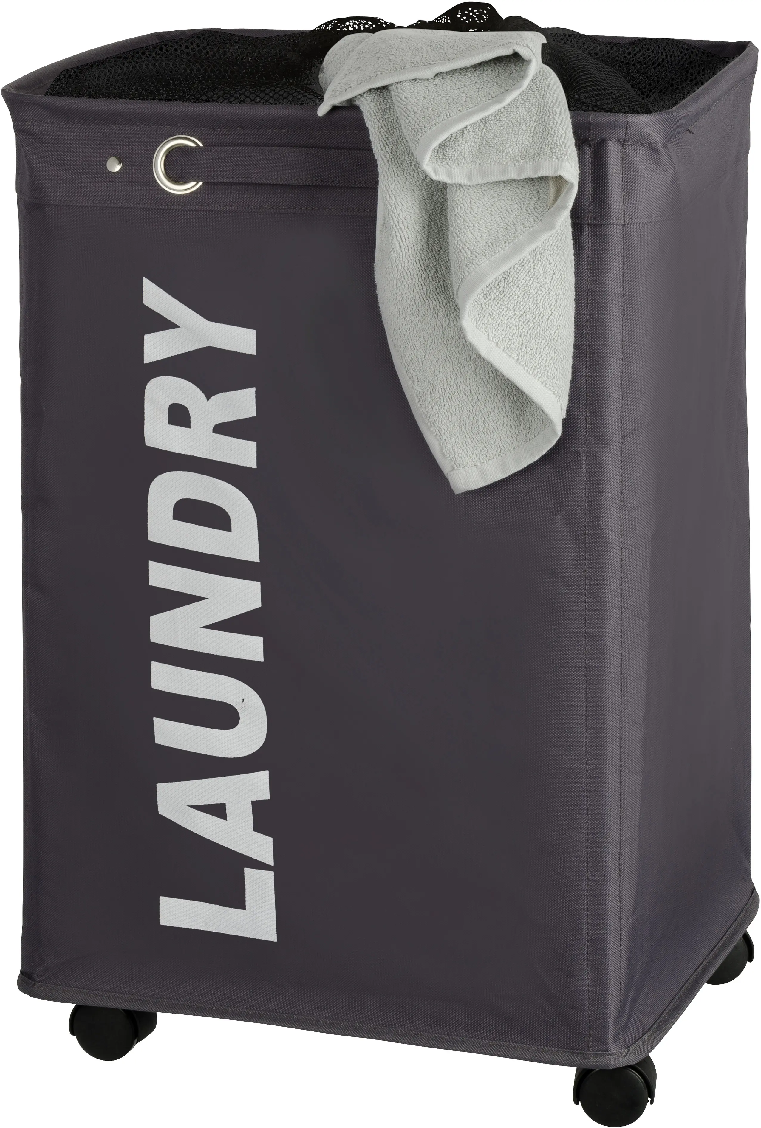 Wenko Wäschesammler Quadro 79 l, grau