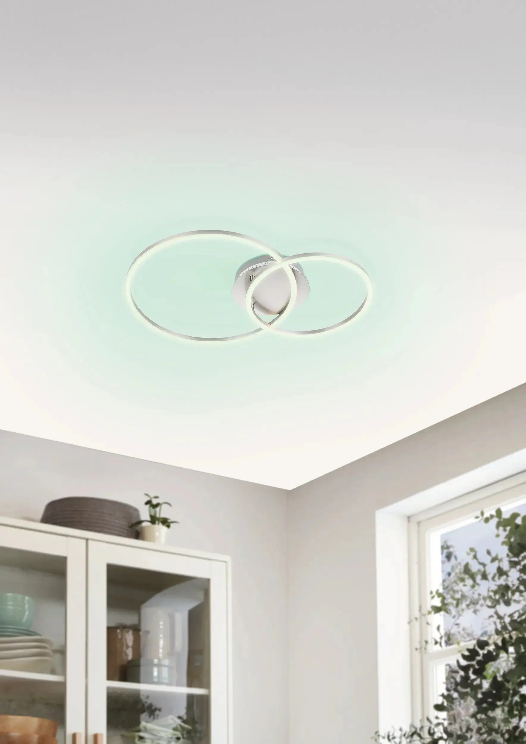 Eglo LED Deckenleuchte Palmaves 3 nickel matt 55 x 39 cm