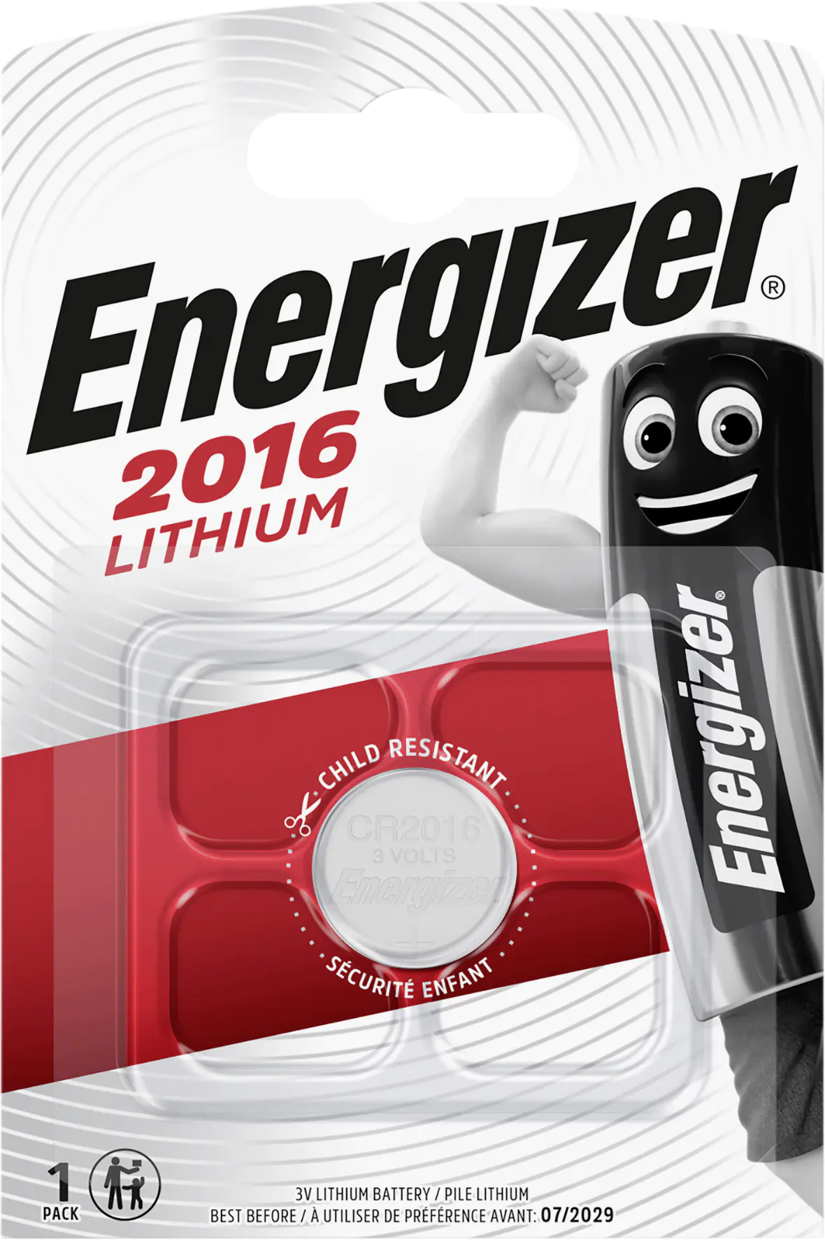 Energizer Knopfzelle CR 2016 Lithium, 3 V