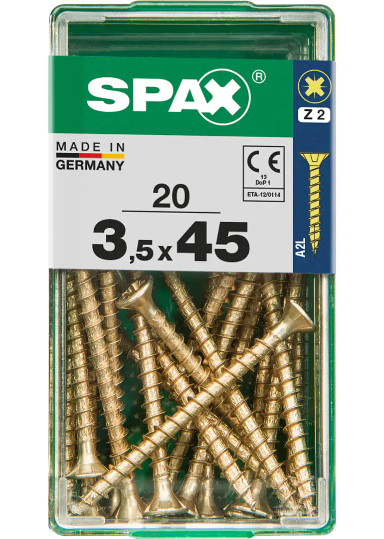 Spax Universalschrauben 3.5 x 45 mm PZ 2 - 20 Stk.