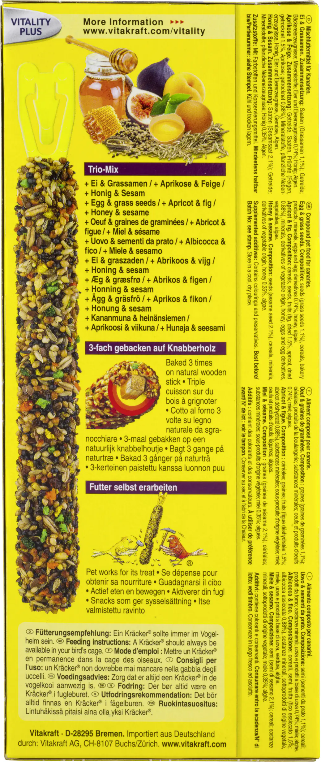 Vitakraft Kräcker® Trio Ei Frucht Honig 3 Stück / 80 g Vitakraft Kräcker® Trio Ei Frucht Honig 3 Stück / 80 g