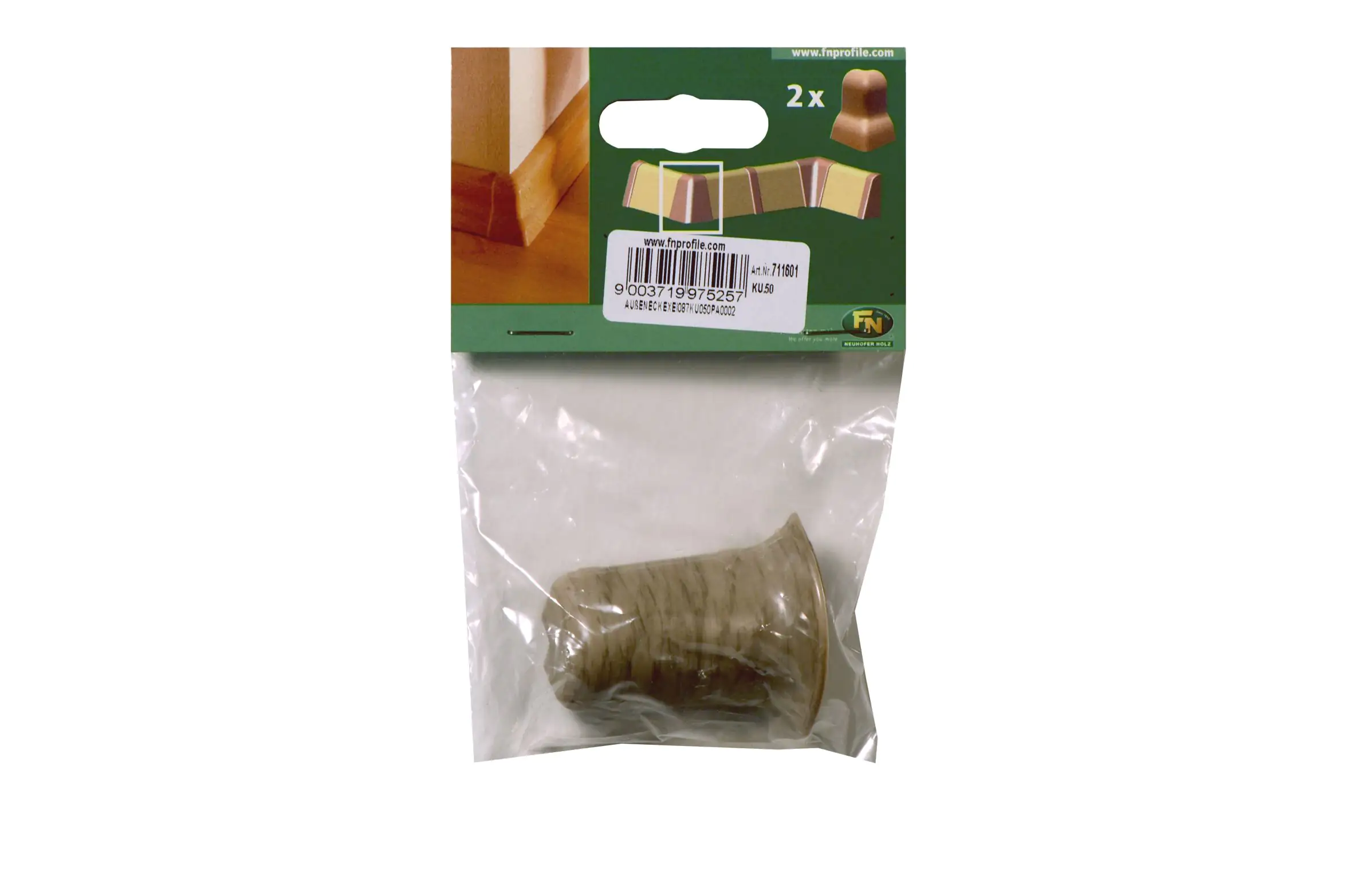 Außeneck für Kunststoffleiste KU.050 kalkEiche