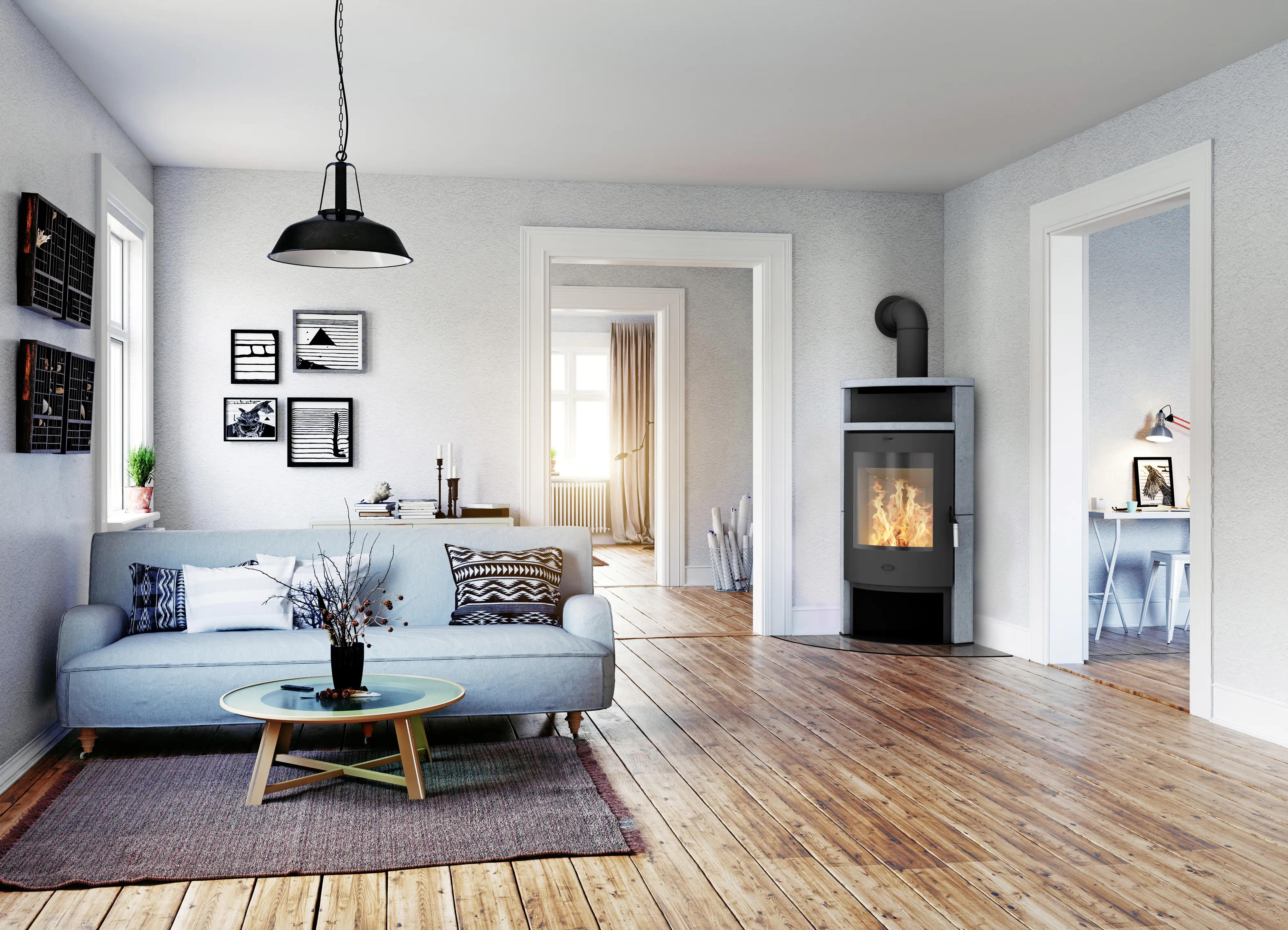 Fireplace Kaminofen Samba Speckstein/Stahl, grau, 6 kW