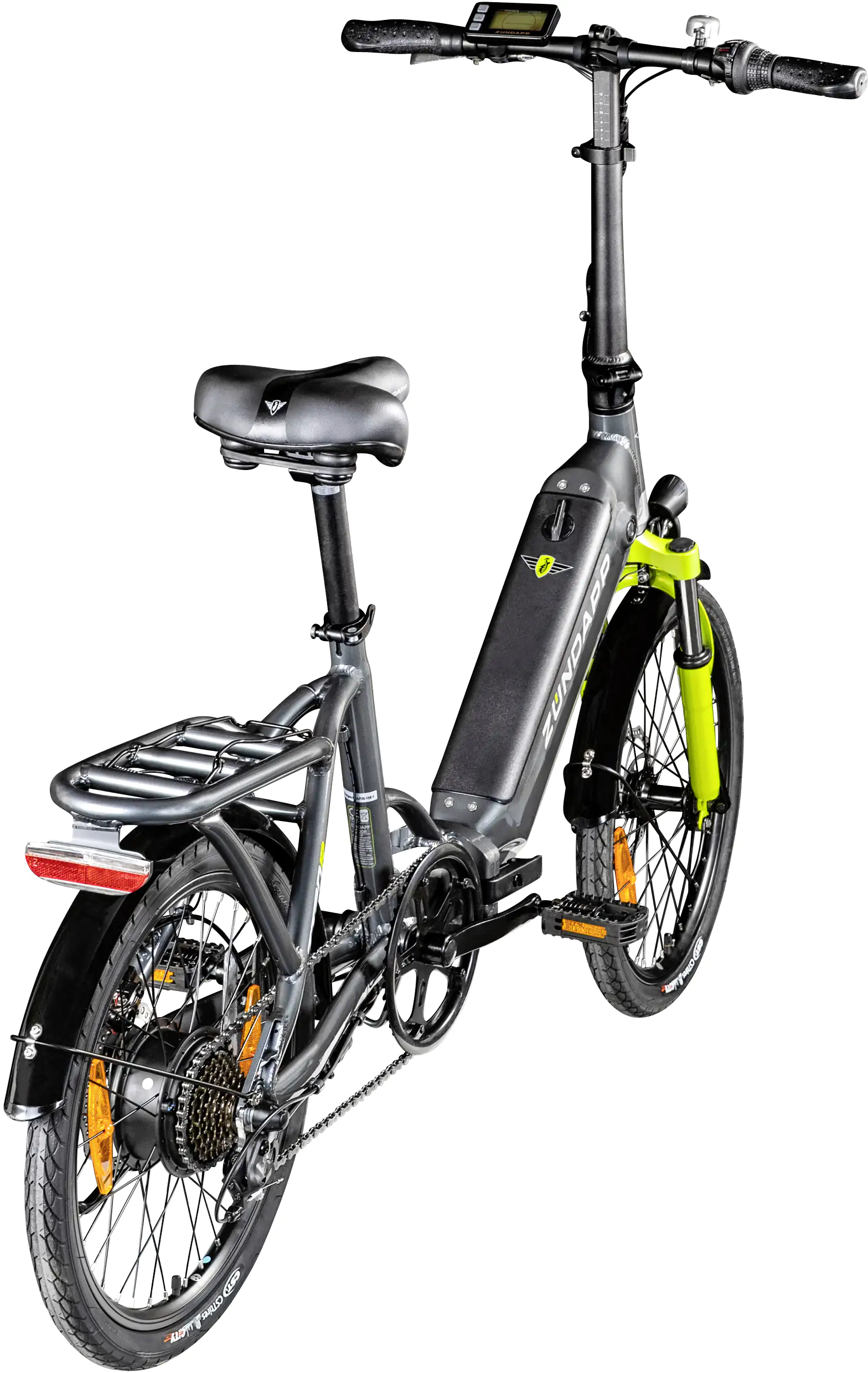 Zündapp E-Bike Faltrad ZT20R 20 Zoll RH 35cm 6-Gang 468 Wh grau grün