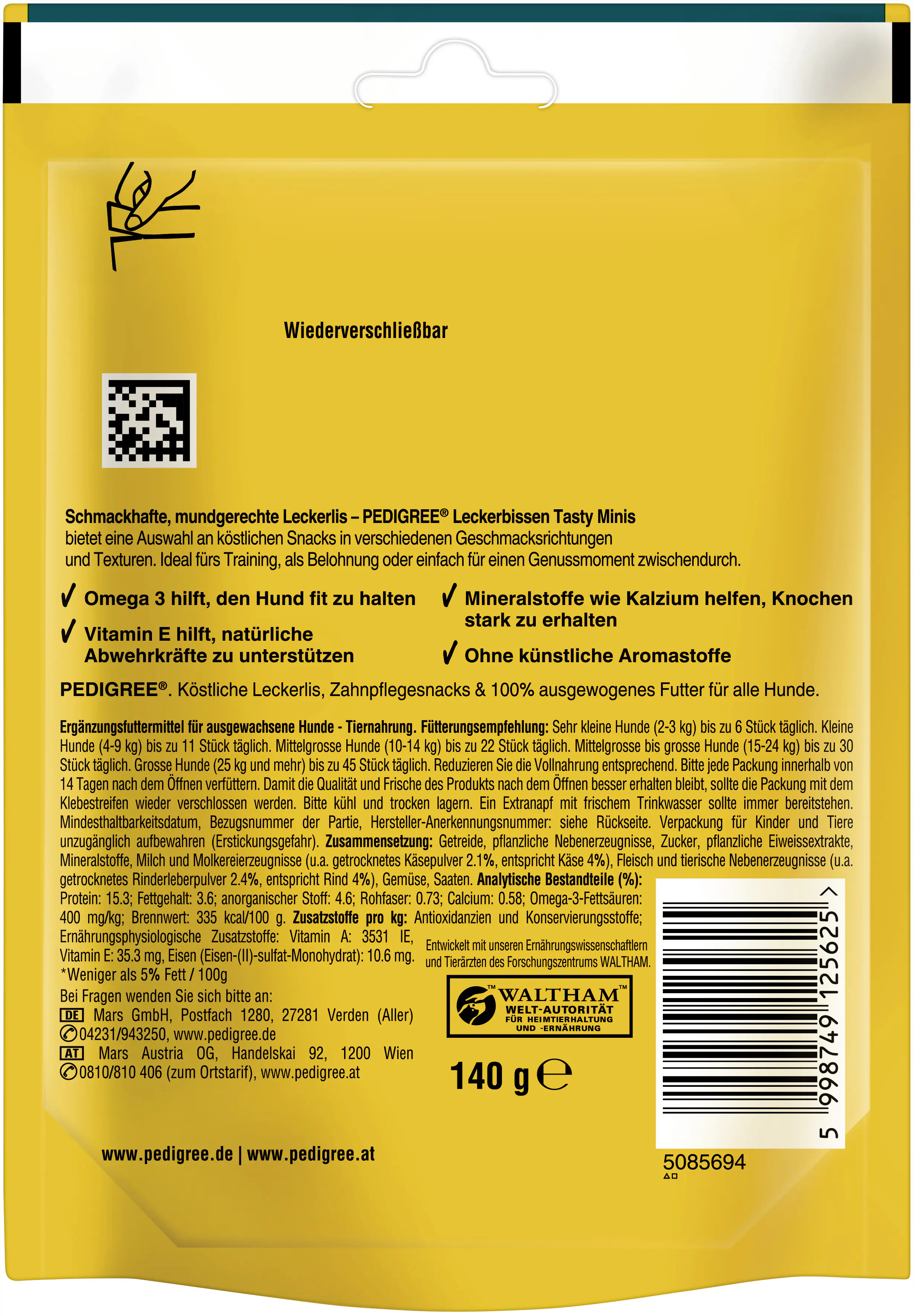 Pedigree Leckerbissen mit Käse- & Rindgeschmack Hundesnack 140 g