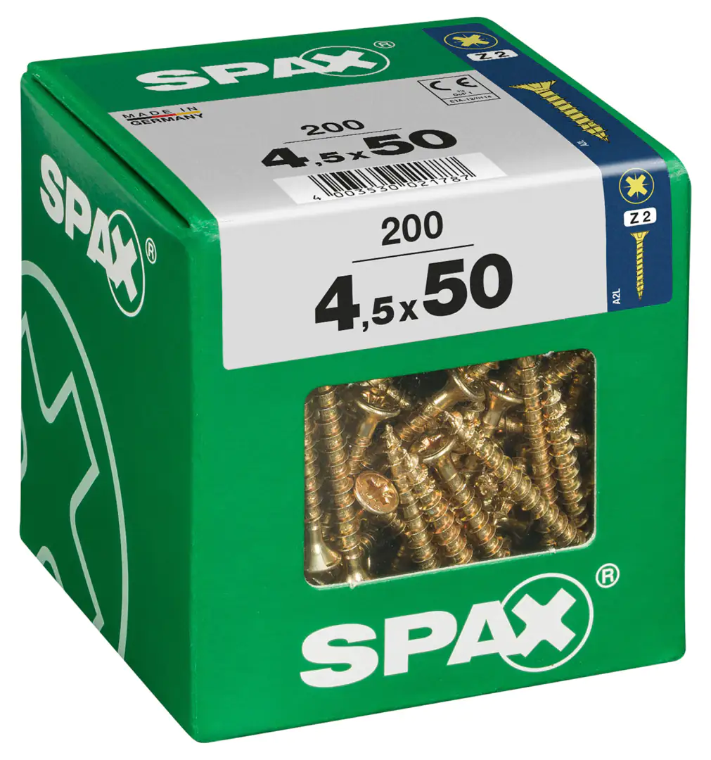 Spax Universalschrauben 4.5 x 50 mm PZ 2 - 200 Stk.