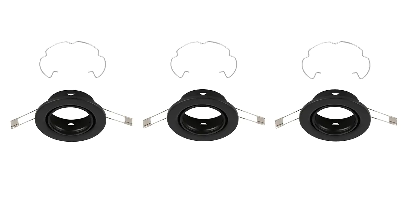 Di-Ka Einbauleuchte Reng 3er Set schwarz Ø 8,6 cm GU10