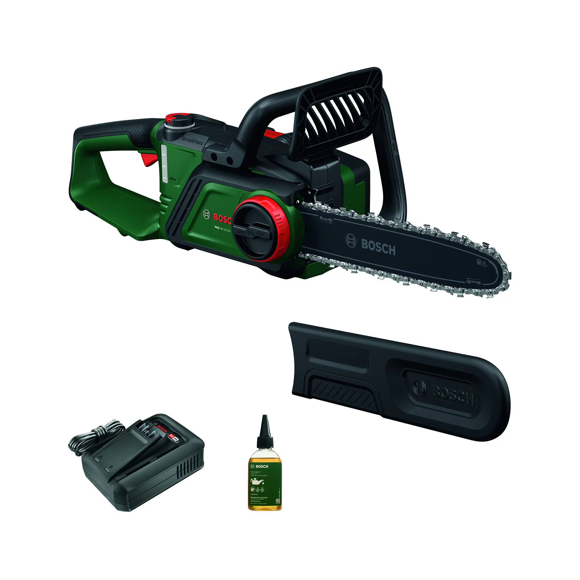 Bosch Akku Kettensäge PKE 18V-30-28​ inkl. Akku & Ladegerät 30 cm Schwertlänge