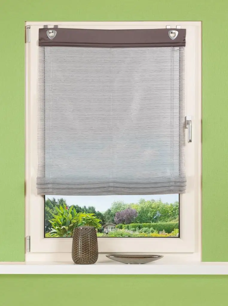 4056751038171 Home Wohnideen Raffrollo Effekt Voile anthrazit 140 x 45 cm