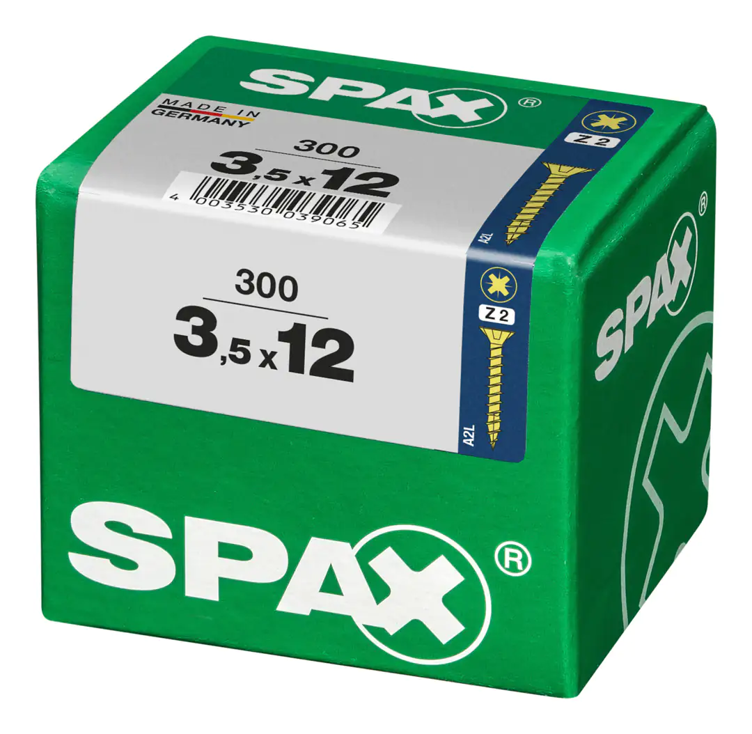 Spax Universalschrauben 3.5 x 12 mm PZ 2 - 300 Stk. Spax Universalschrauben 3.5 x 12 mm PZ 2 - 300 Stk.
