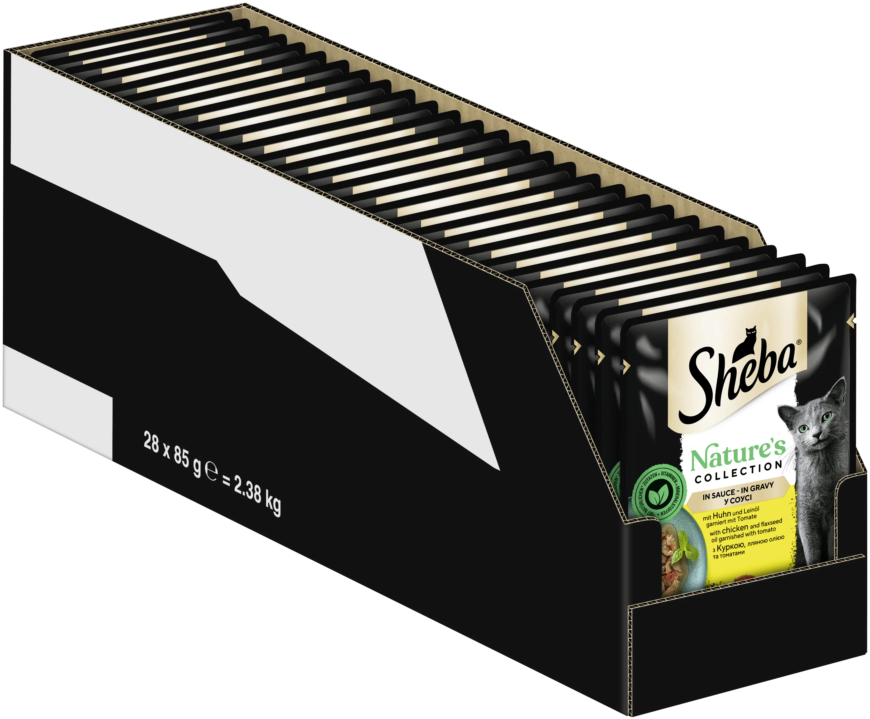 Sheba Pouch Katzennassfutter Adult 85 g Huhn & Leinöl