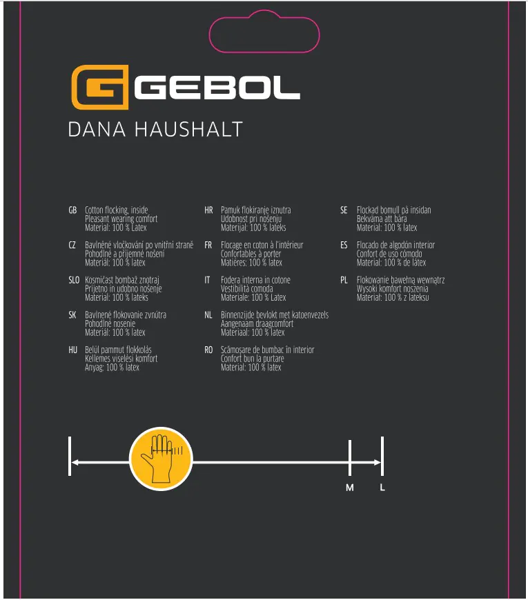Gebol Handschuh Dana Haushalt 2 Paar Packung  