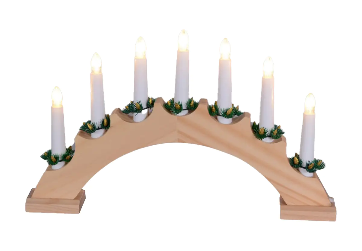 4333692523189 TrendLine LED Weihnachtsbogen Holz mit Kerzen 40 x 25 cm warmweiß