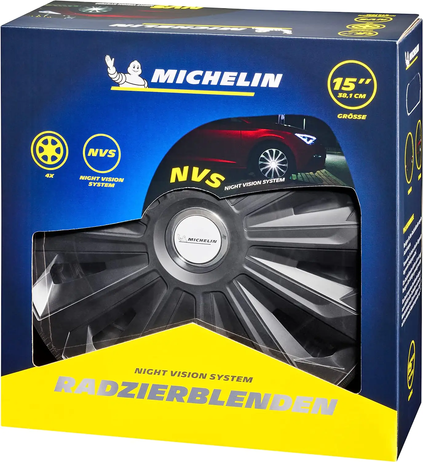 Michelin Radzierblenden Fabienne 38 cm (15 Zoll) schwarz 4 Stück