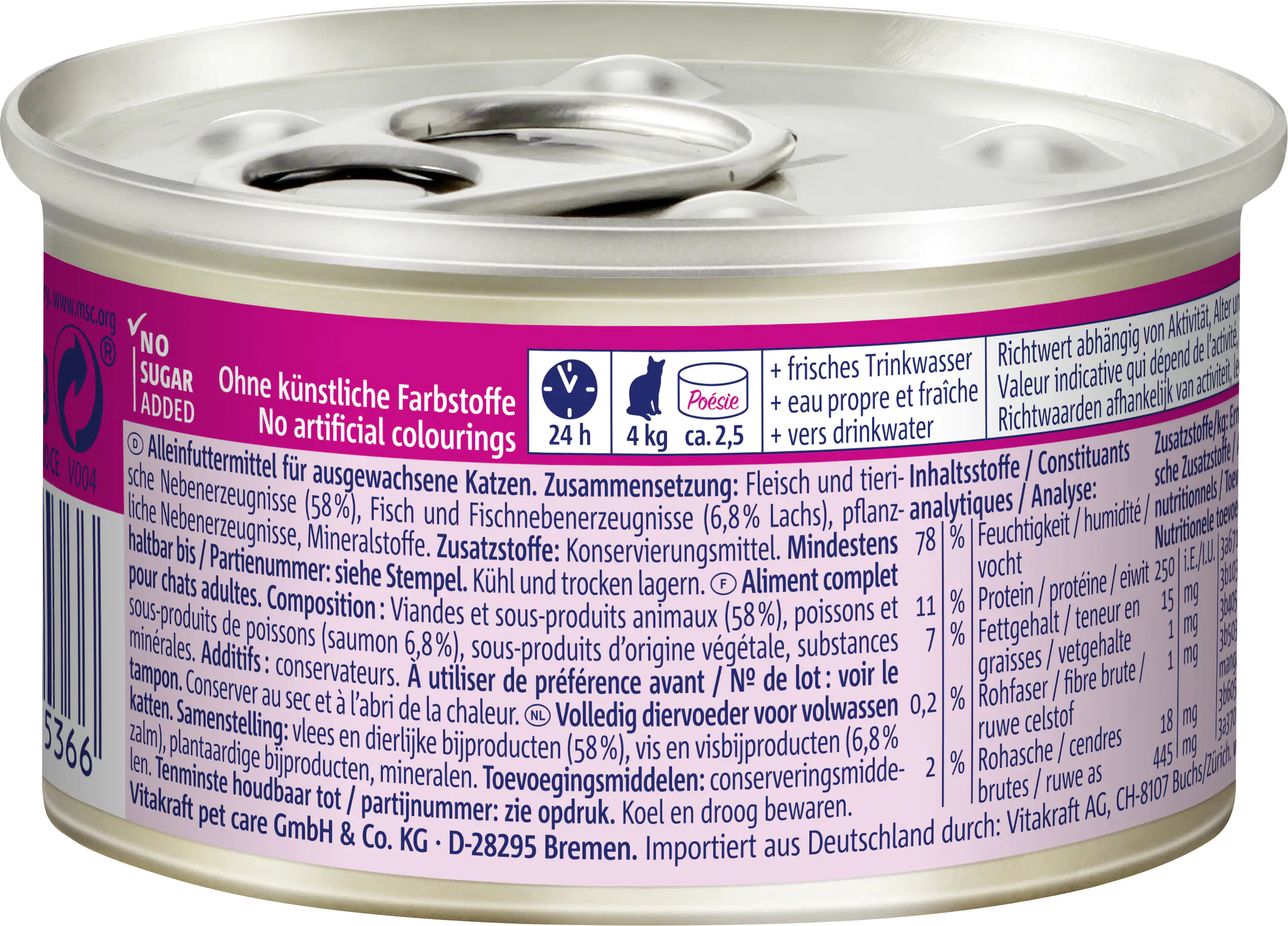 Vitakraft Poésie Katzenfutter Mousse Lachs 85 g Vitakraft Poésie Katzenfutter Mousse Lachs 85 g