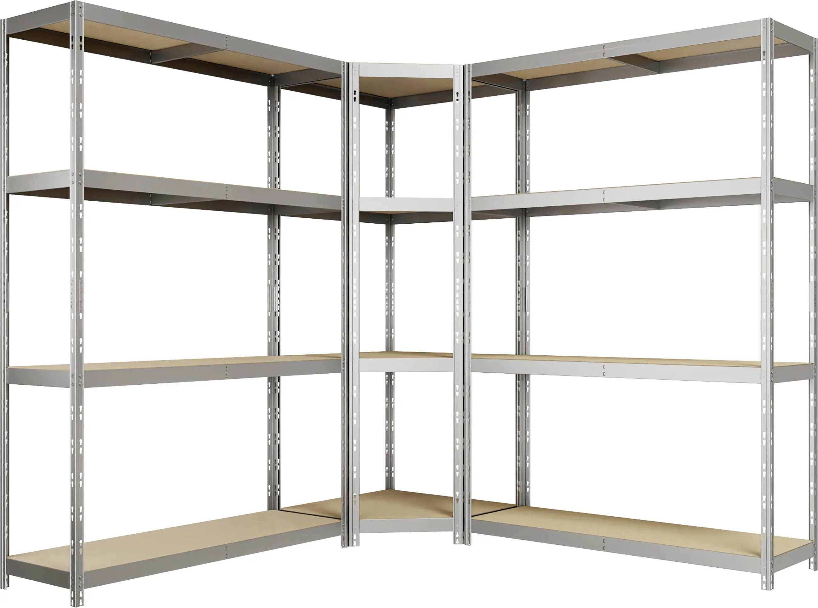 Ar Shelving Schwerlastregal-Set Rivet Budget verzinkt 180 x 190 cm mit 4 HDF-Böden 700 kg