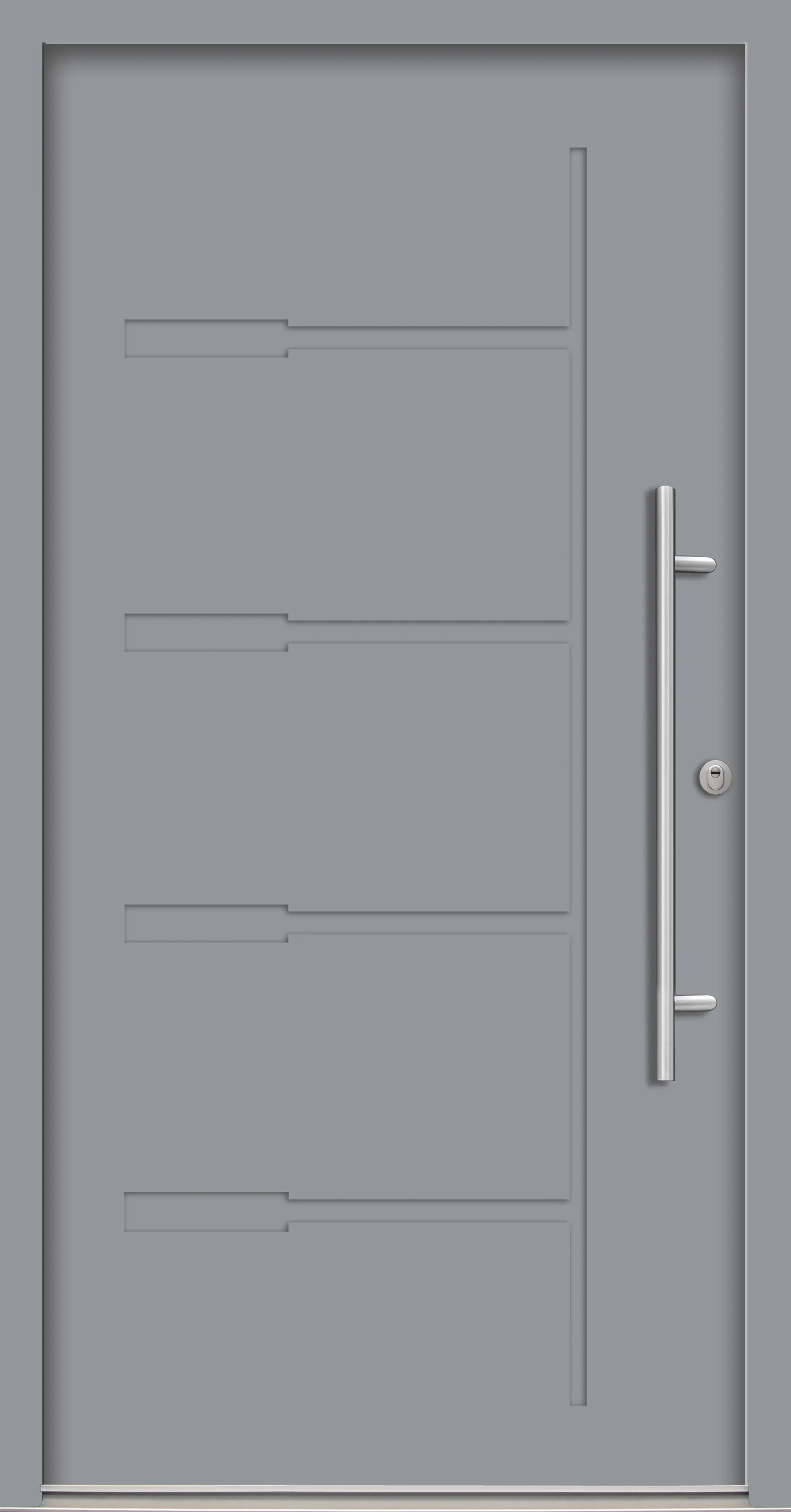 Splendoor Haustür Passivedoor Premium H1 RC2 Grau DIN Rechts 110 x 210 cm