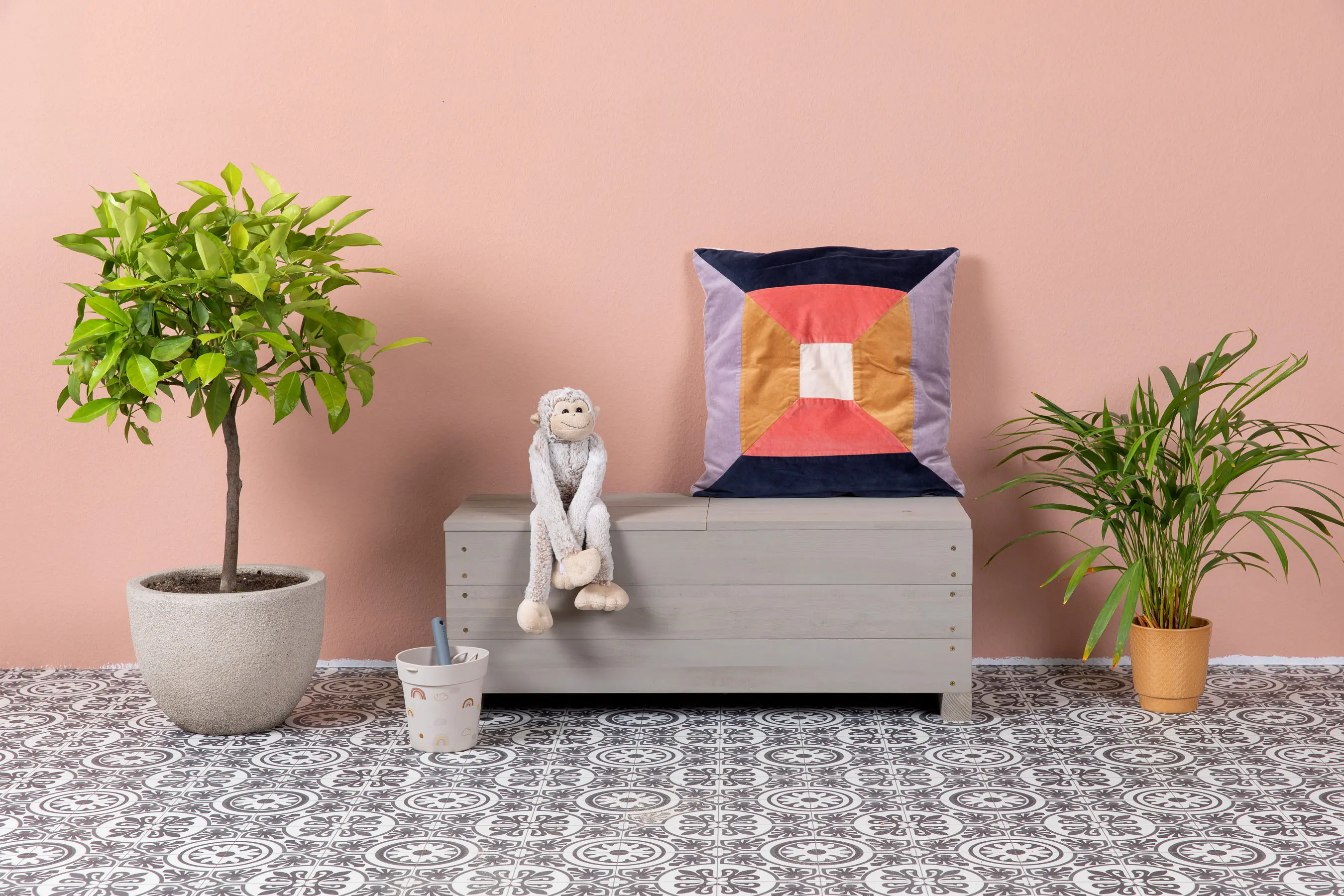 Muddy Buddy Outdoor Kindersitzbank Discoverer warmgrau 83 x 35 x 32 cm